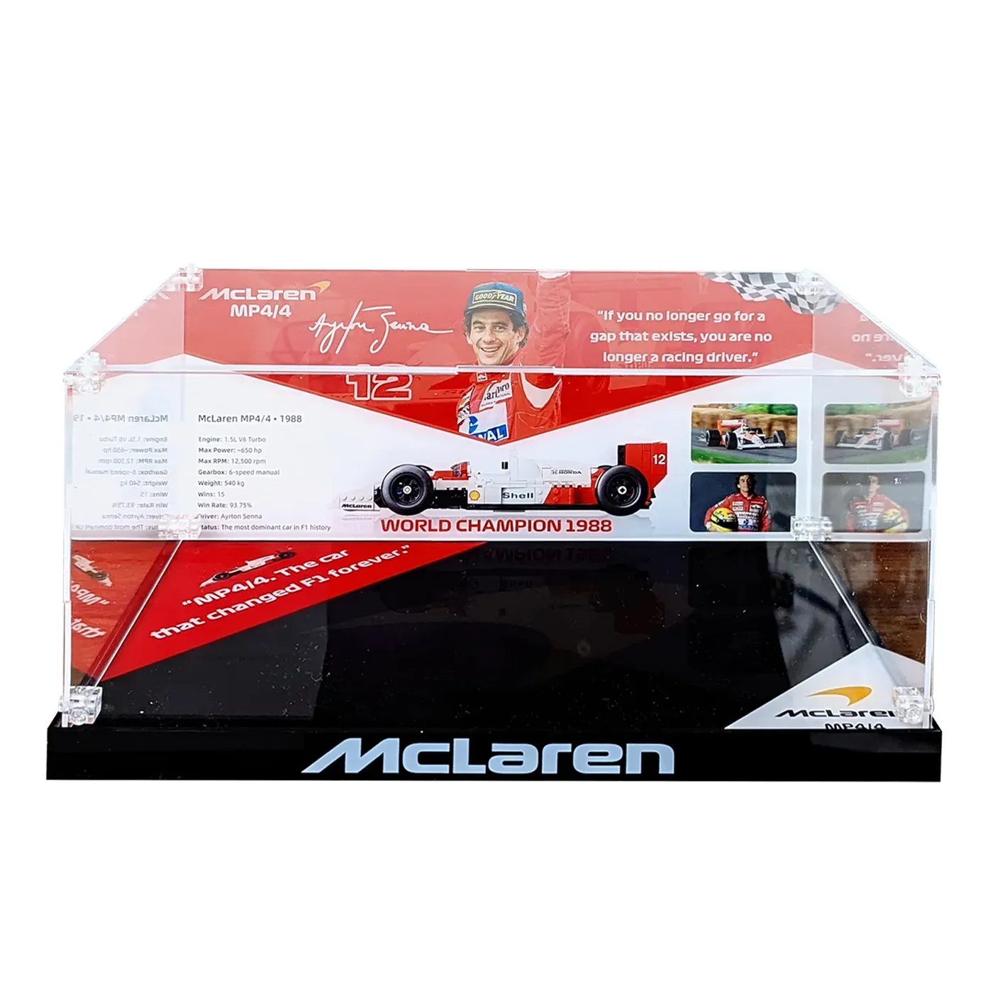 Display Case for LEGO® Icons F1 Legends Collection (McLaren MP4/4 10330, Williams FW14B 10353, Ferrari F2004 11375) — 4