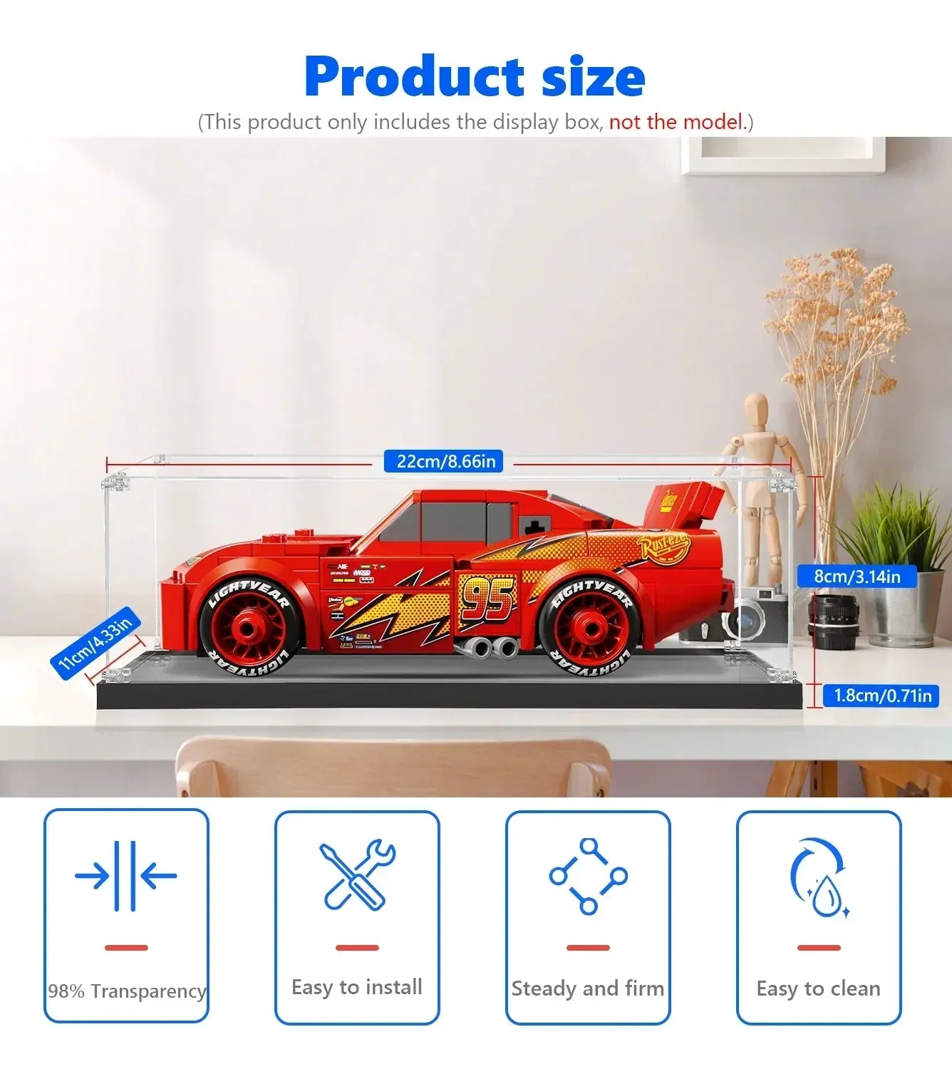 Vitrine für LEGO Speed Champions Disney Lightning McQueen 77255 — 6