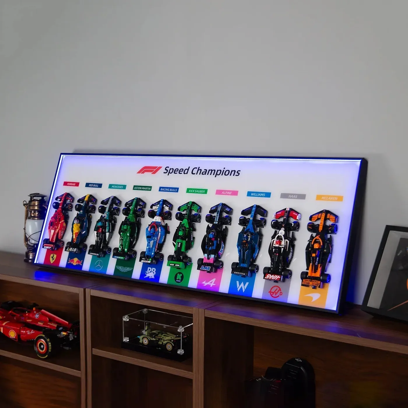 Display wall frame for LEGO Speed Champion F1 series Full Collection /horizontal line display — 12