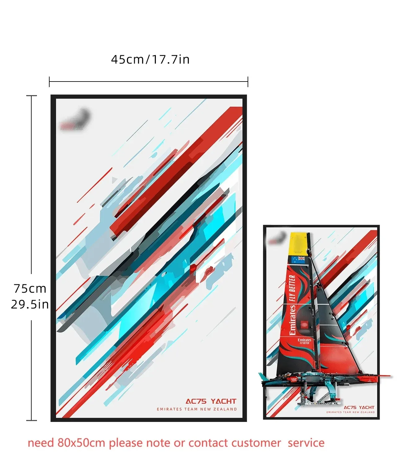 Wall Display Frame for LEGO Emirates Team New Zealand AC75 Racing Yacht 42174 — 2