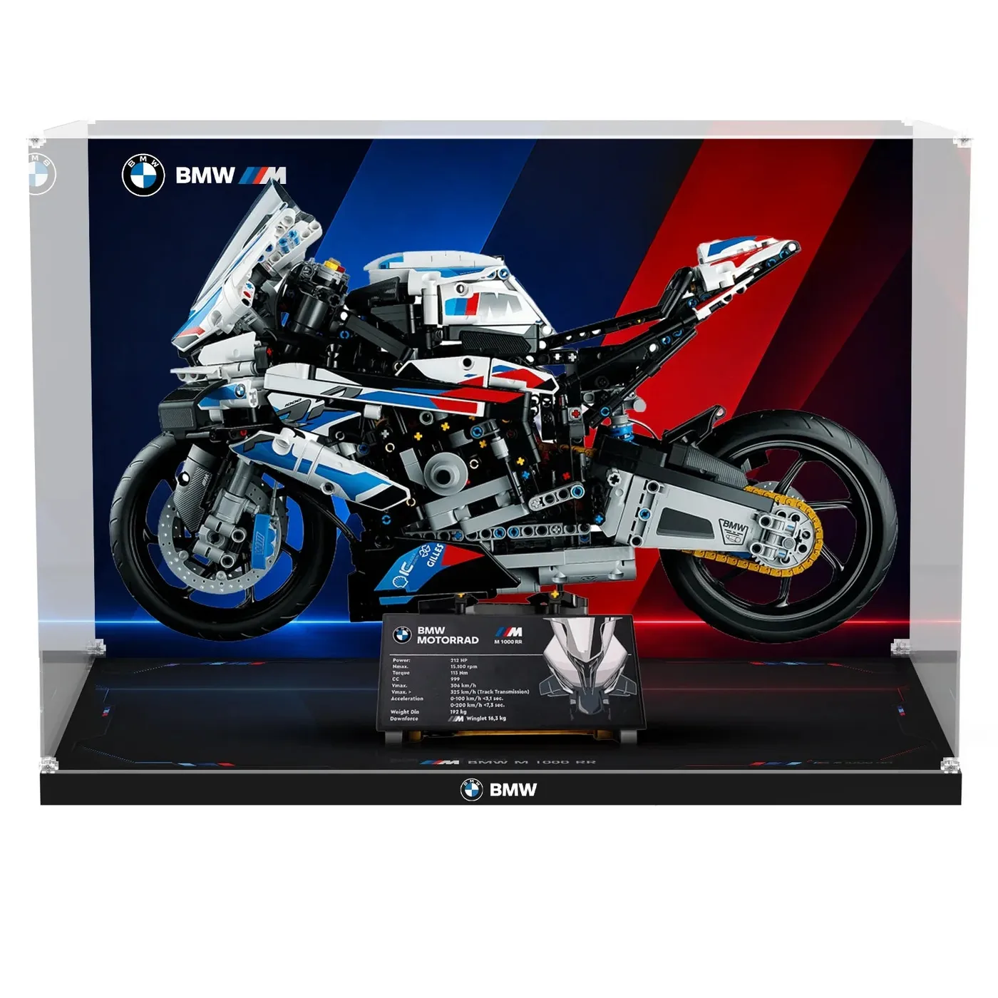 Display Case Set for LEGO® Technic™ BMW M 1000 RR (42130), Ducati Panigale V4 S Motorcycle (42202), Yamaha MT-10 SP (42159) — 5