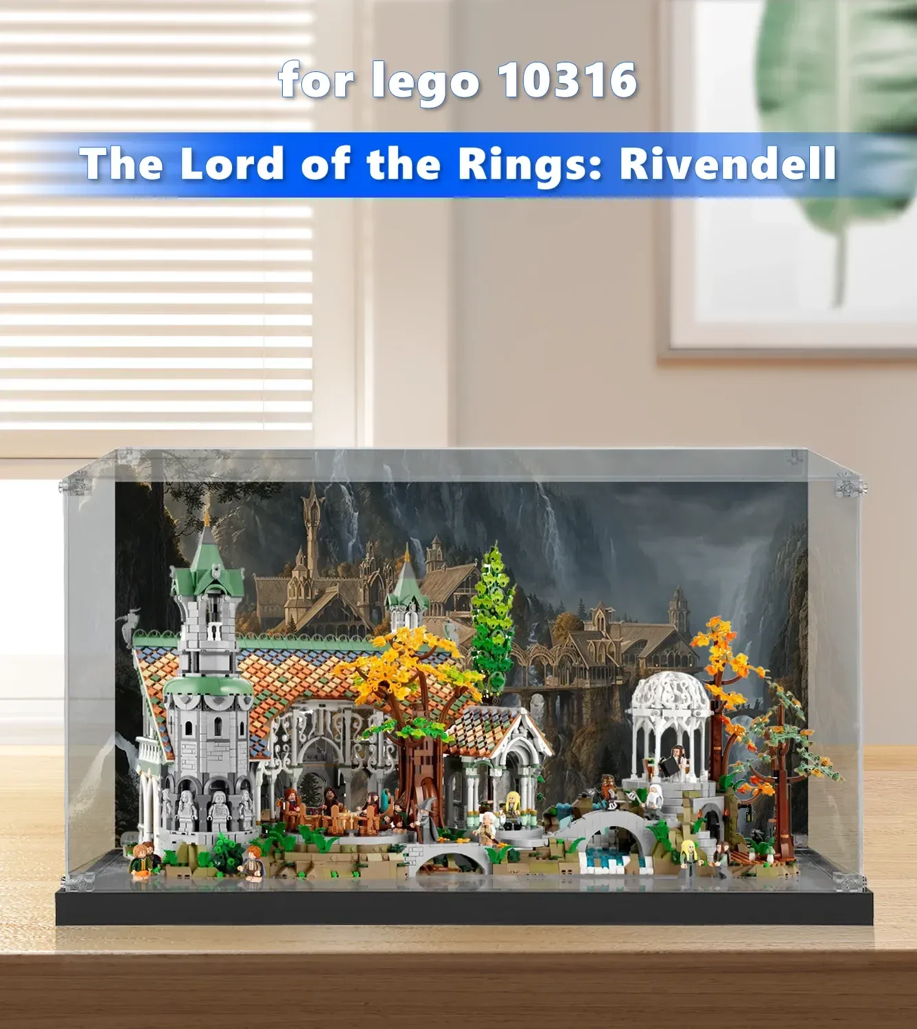 Aukščiausios kokybės akrilinė eksponavimo dėžė LEGO® Icons THE LORD OF THE RINGS: RIVENDELL™ (10316) — 2