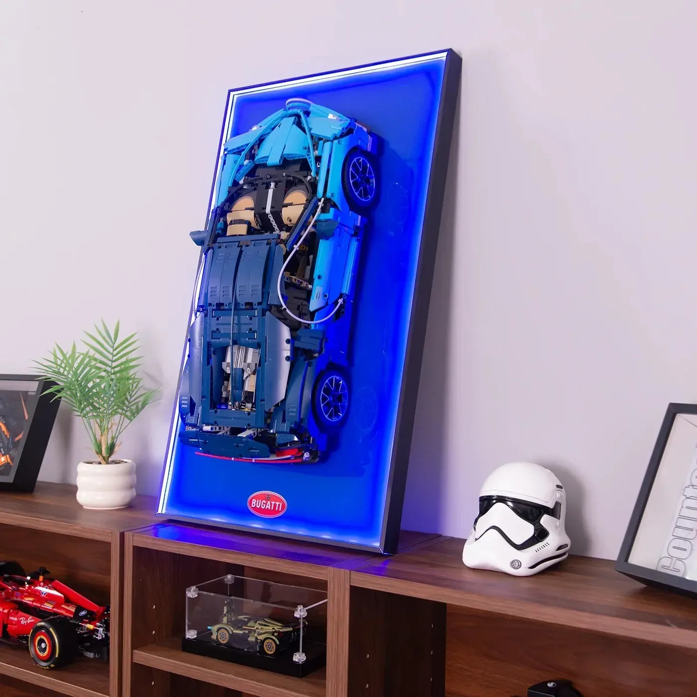 Väggmonterad displayram för LEGO 42083 Technic™ Bugatti Chiron-bil — 10