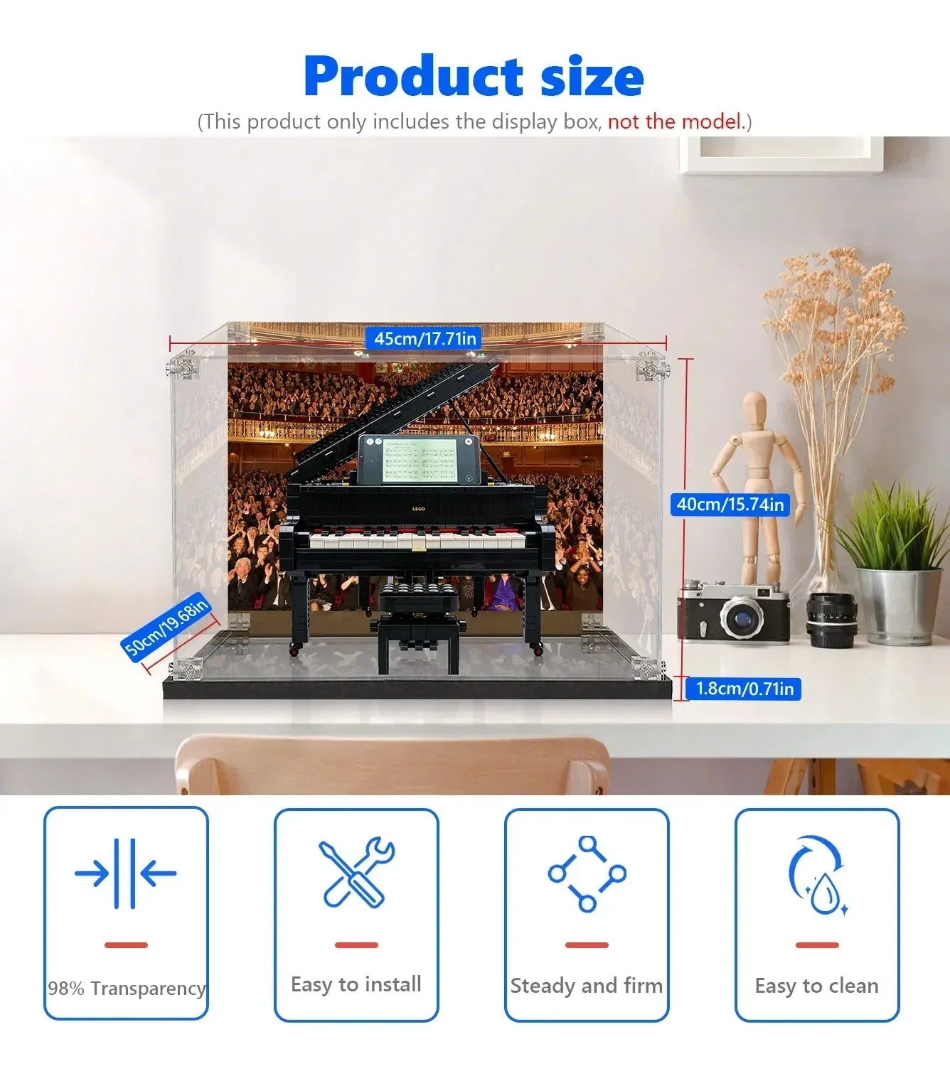Vitrine kompatibel mit LEGO® Ideas Grand Piano 21323 — 7