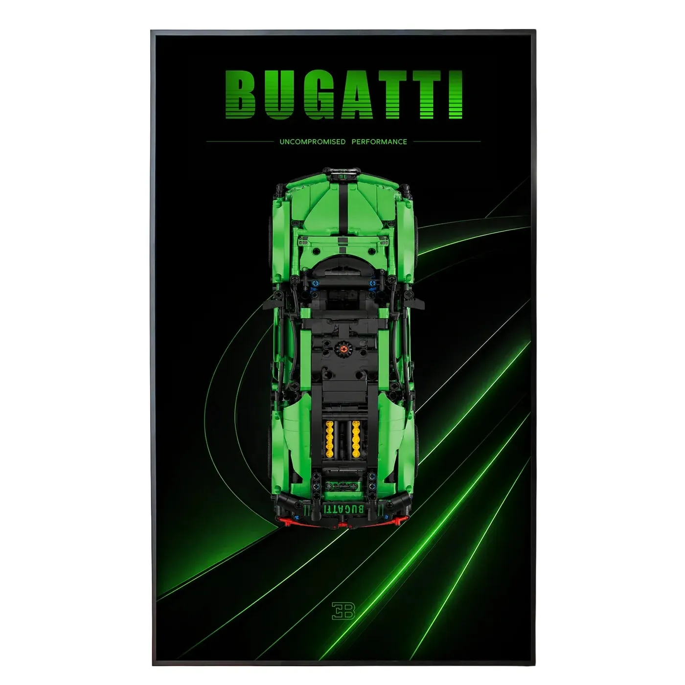 Wall Display Frame for LEGO Technic™ Green Bugatti Chiron Pur Sport Hypercar 42241