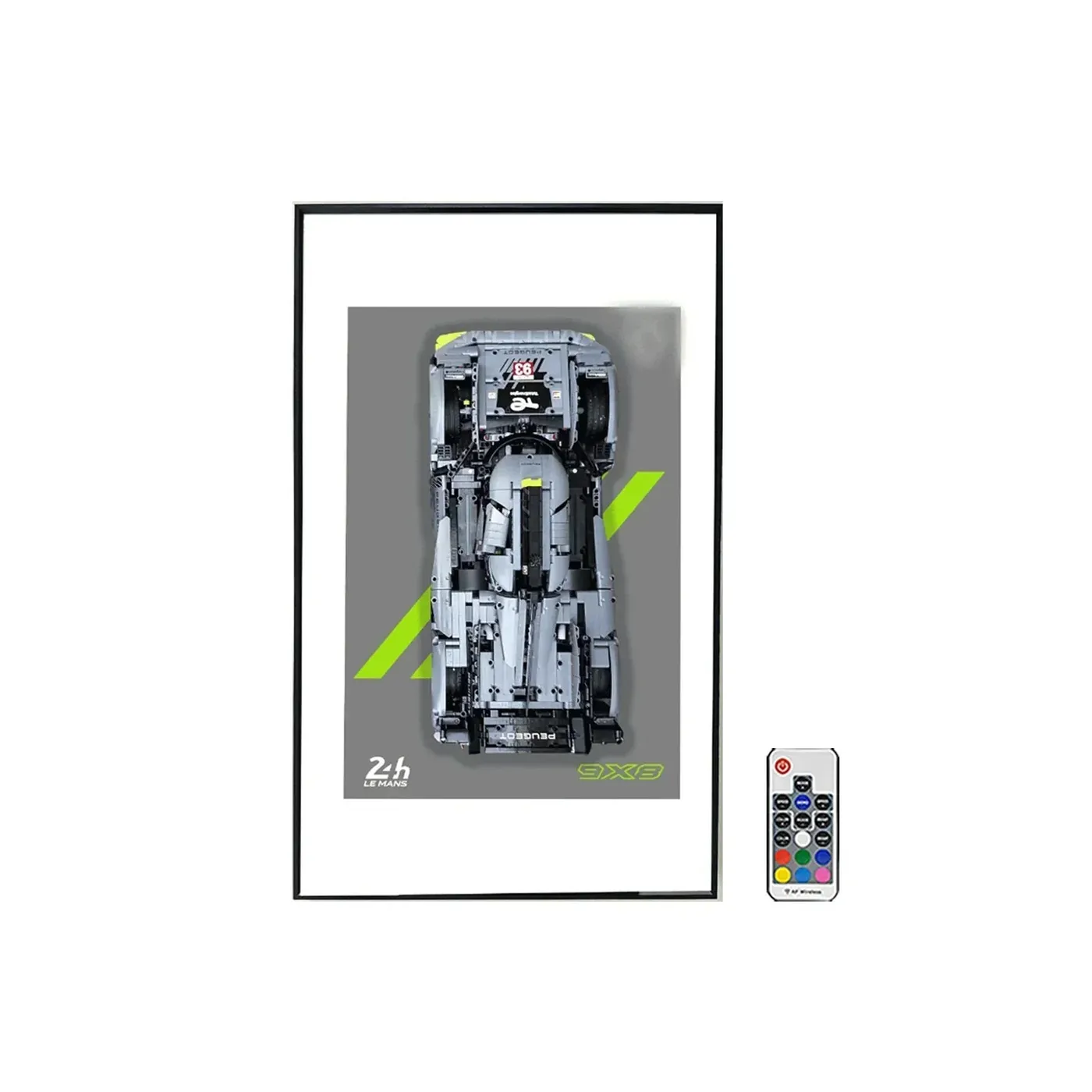 Väggmonterad displayram för LEGO 42156 Technic™ PEUGEOT 9X8 24H Le Mans Hybrid Hypercar — 20
