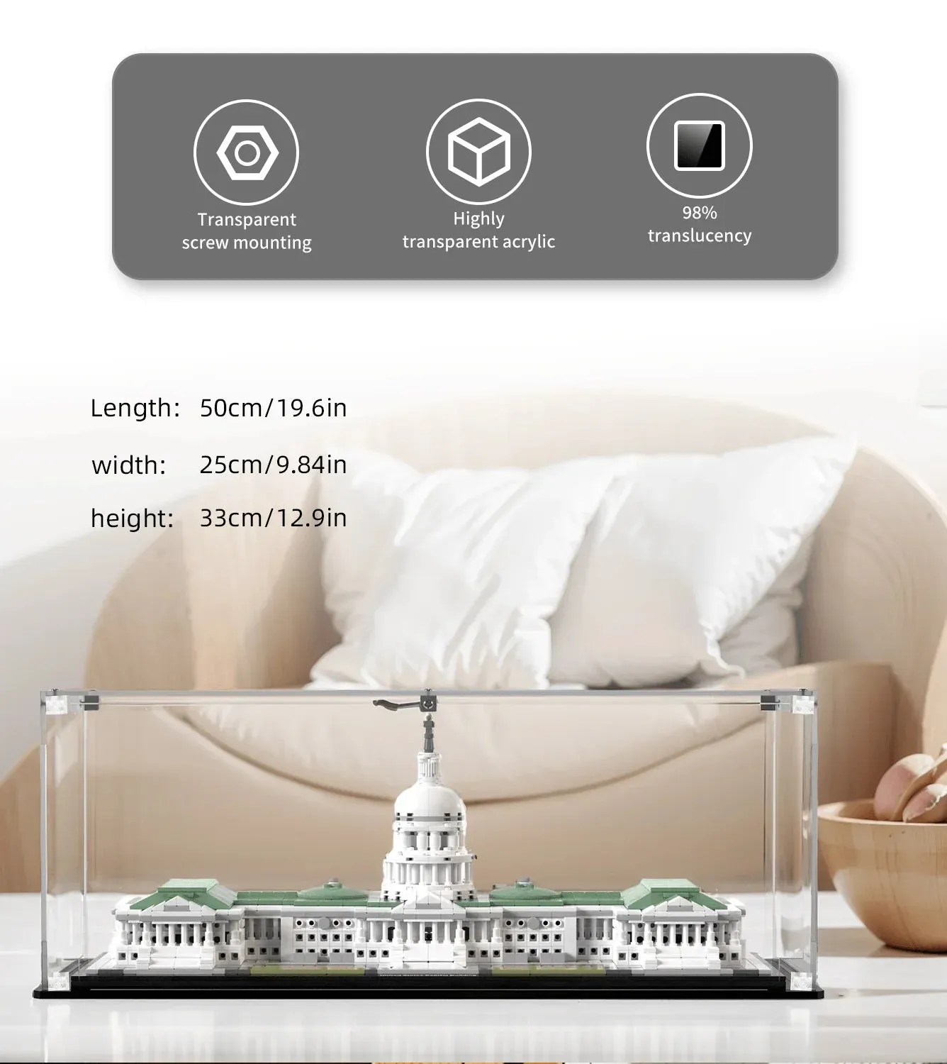 Display Case for Lego Architecture United States Capitol Building 21030 — 4