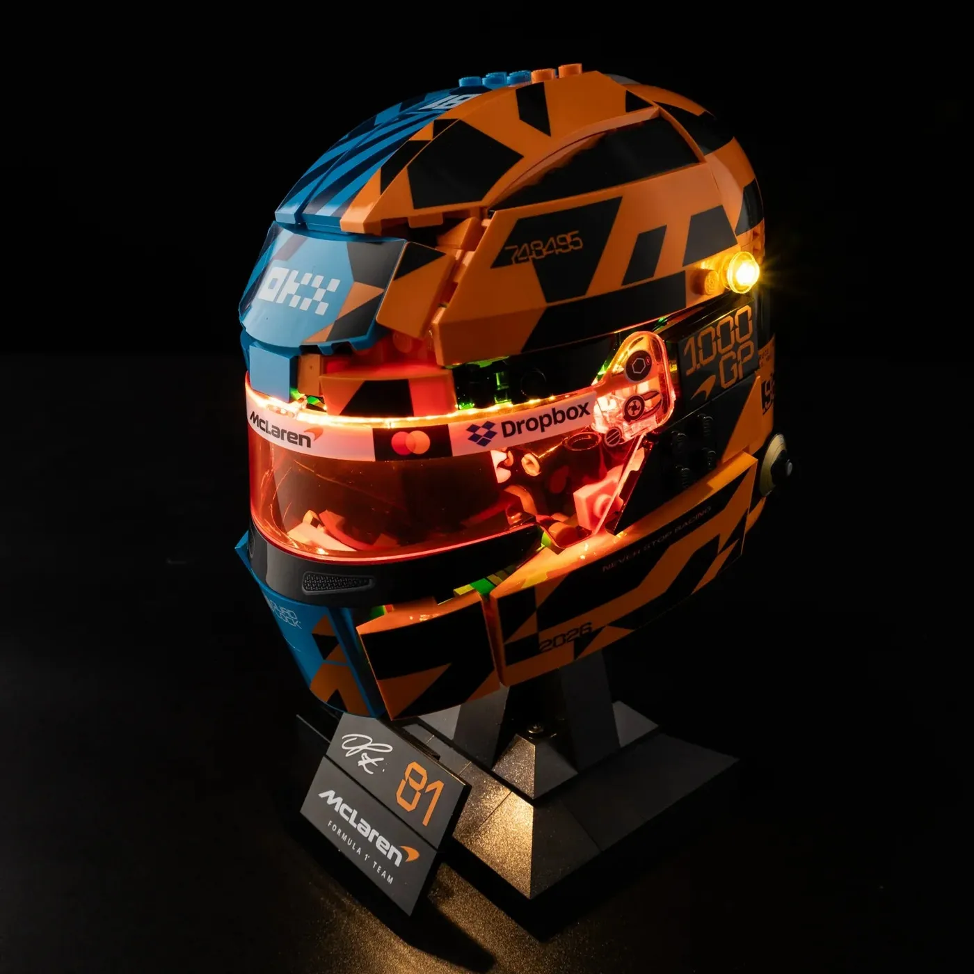 Premium belysningskit kompatibel med LEGO® Editions McLaren Mastercard F1® Team Oscar Piastri Helmet 43017