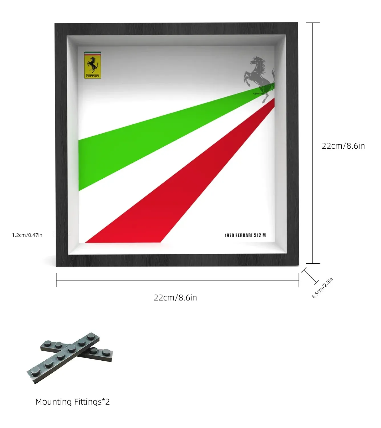 Auto-Displayrahmen für LEGO Speed Champions Ferrari 512 M 76906 — 2