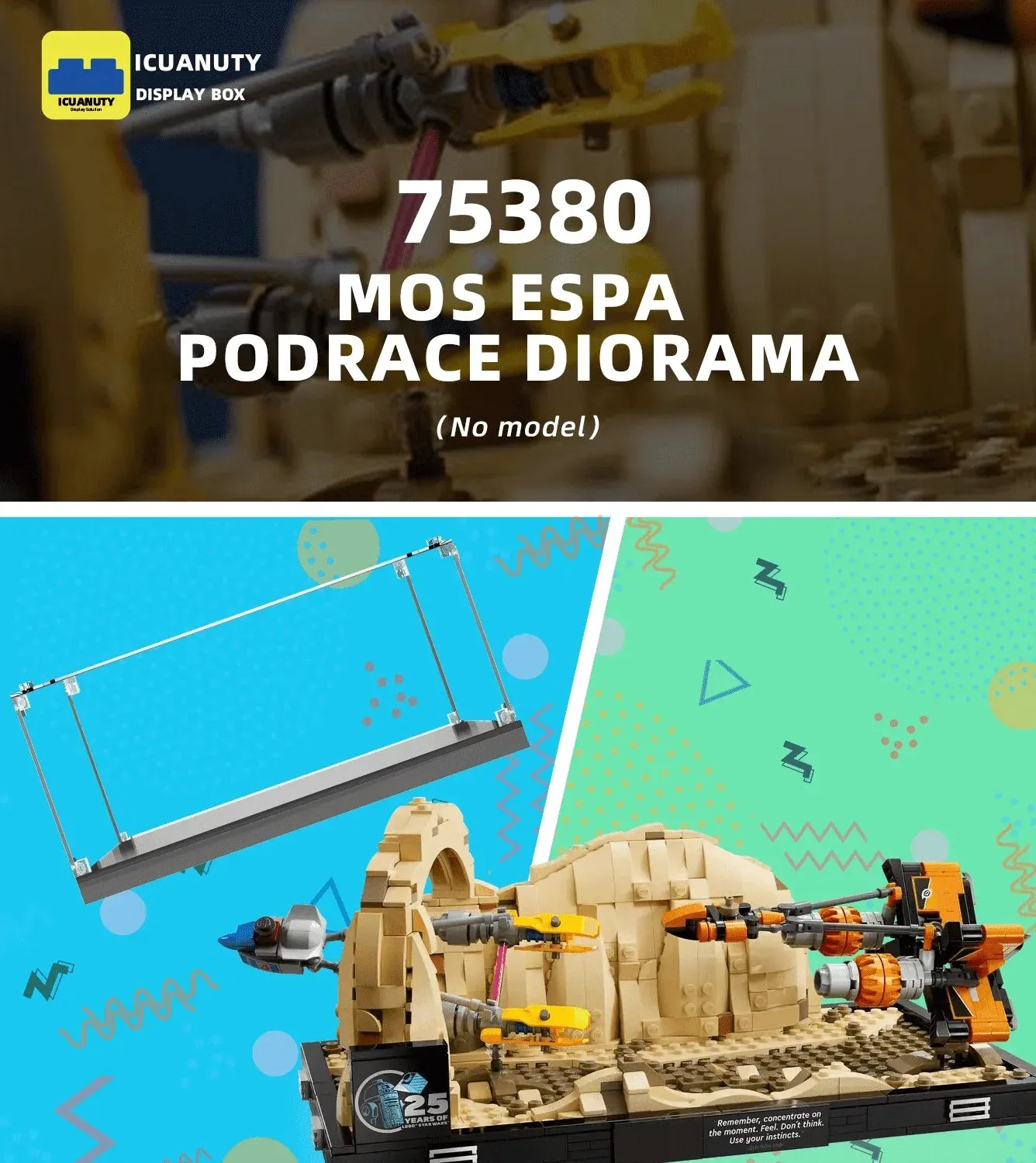 Vitrine für LEGO Mos Espa Podrace Diorama 75380 — 5