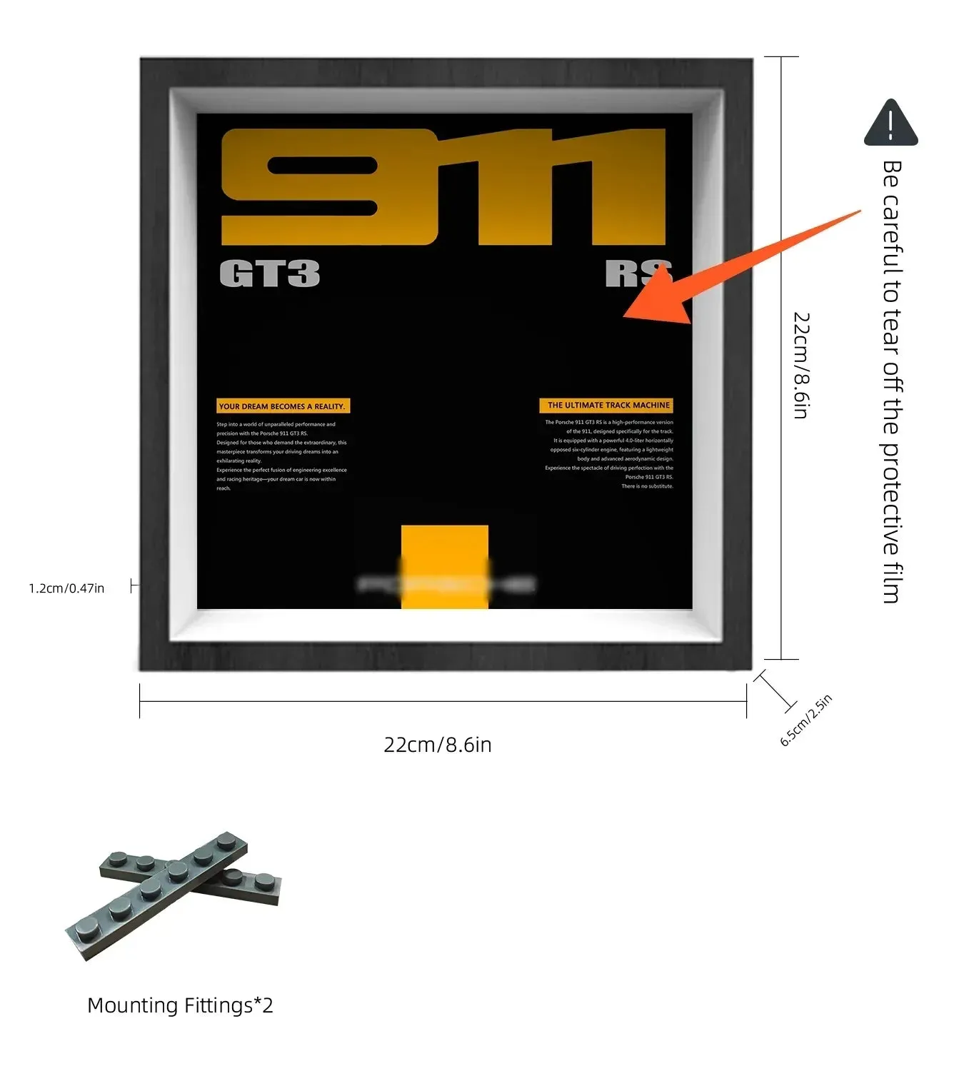 Bilderrahmen für LEGO® Speed Champions Porsche 911 GT3 RS Super Car — 5