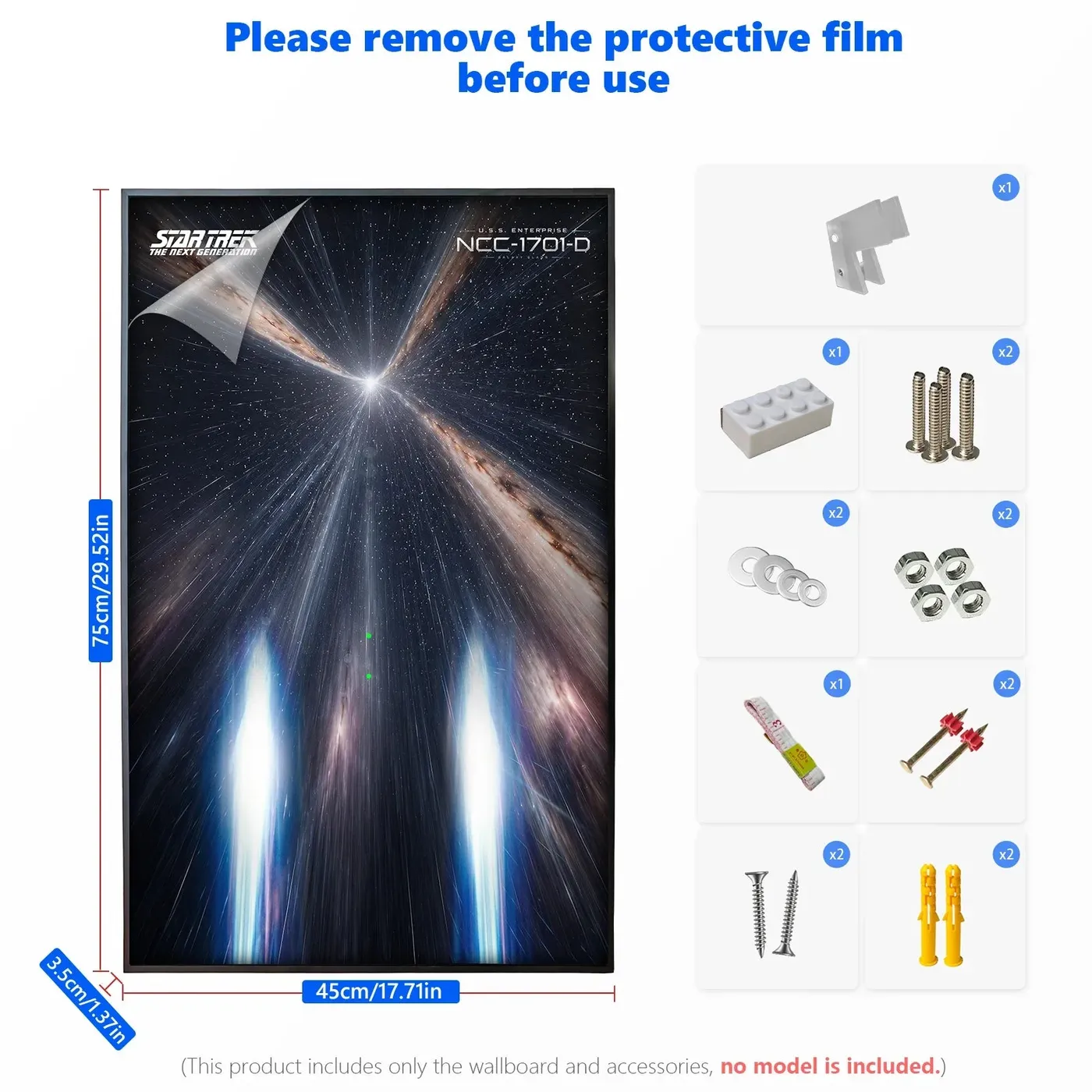 Wand-Displayrahmen für LEGO Icons Star Trek: U.S.S. Enterprise NCC-1701-D™ 10356 — 2