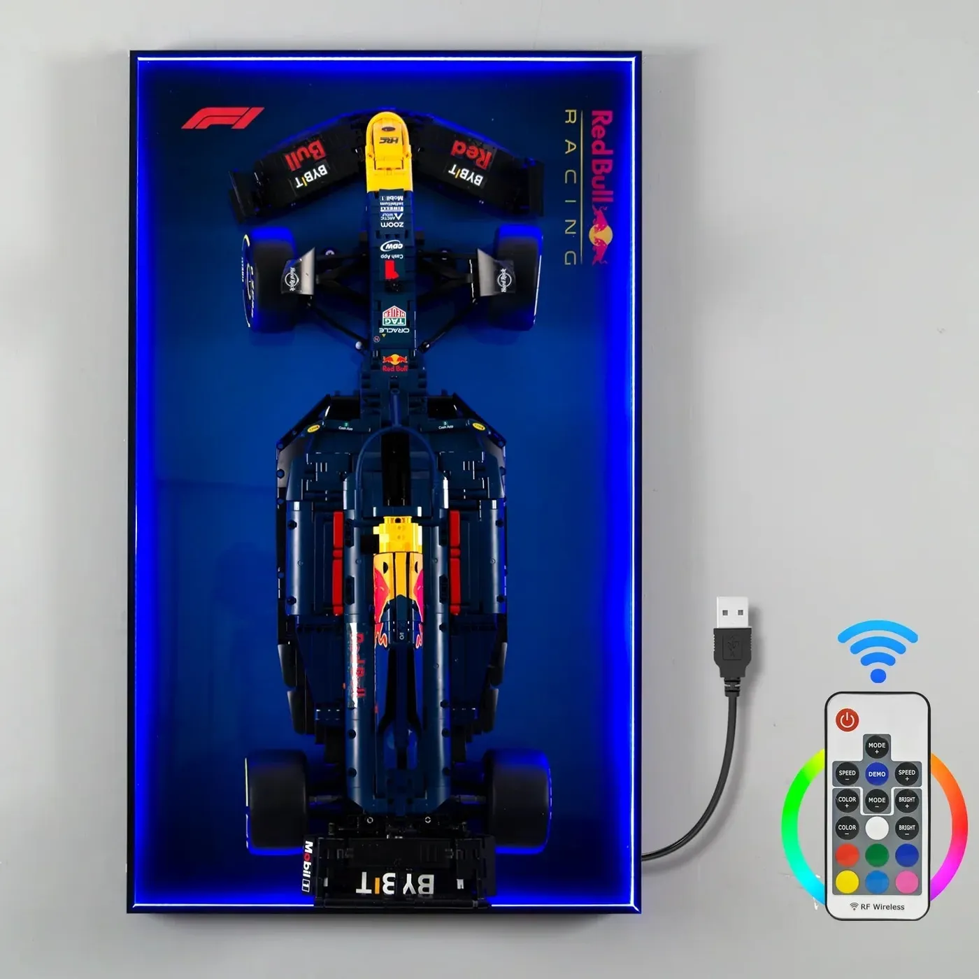Wall display frame for LEGO Oracle Red Bull Racing RB20 F1 Car 42206 — 13