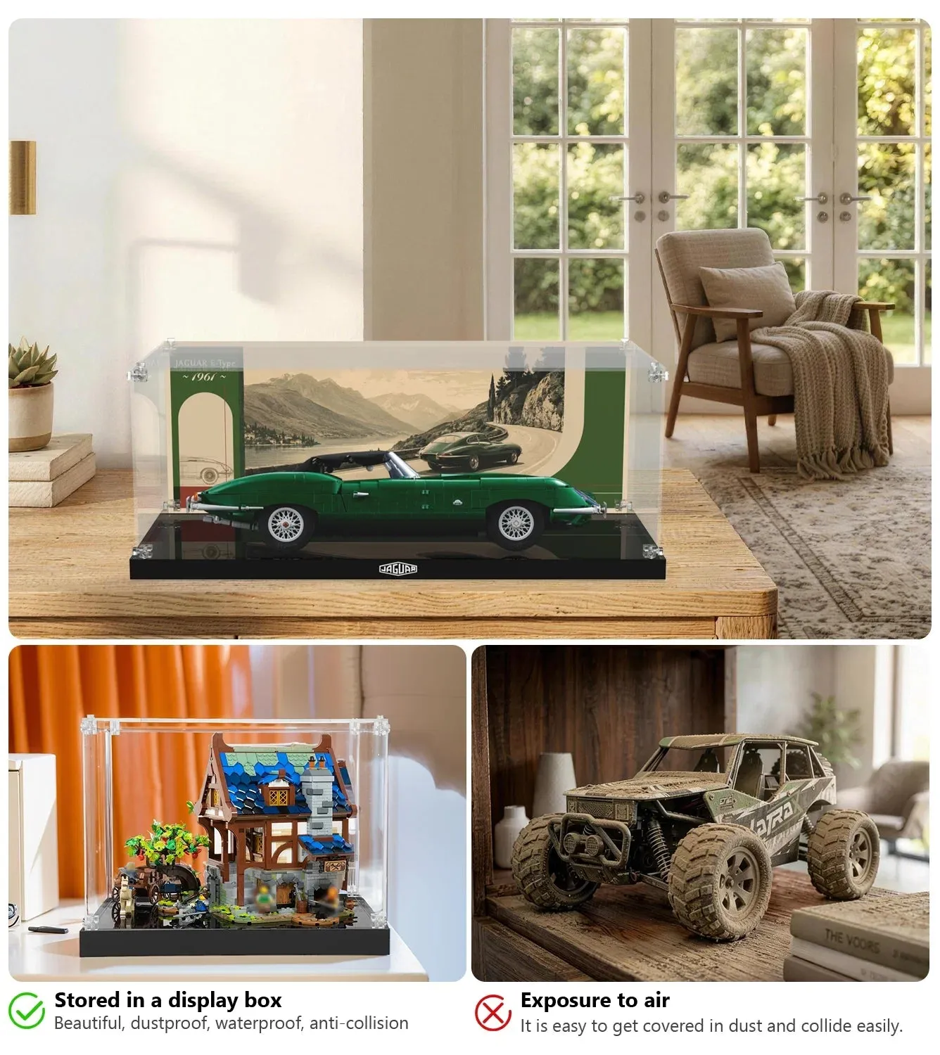 Display case for LEGO® Icons Jaguar E-Type 11381 — 6