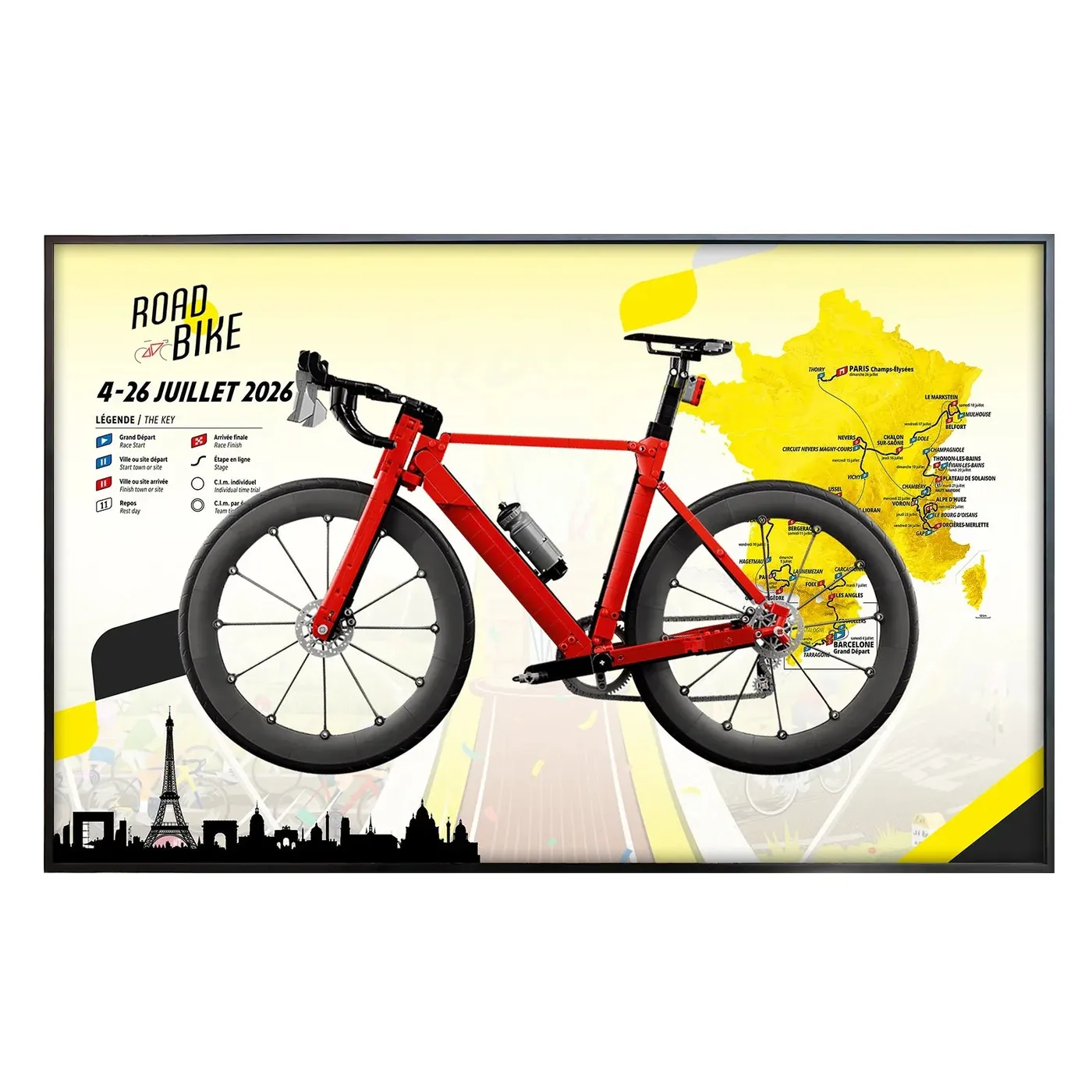 Väggmonterad displayram för LEGO® Icons Road Bike 11380