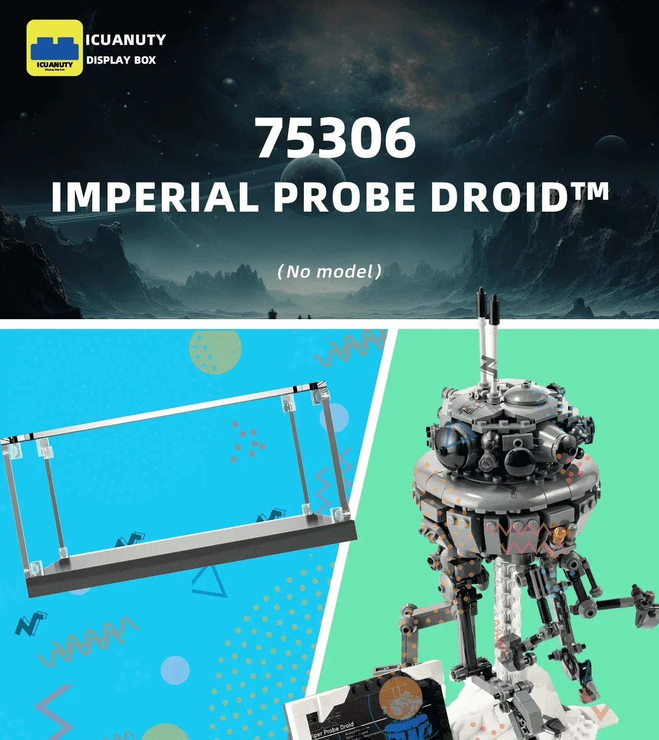 Vitrine für LEGO Star Wars Imperial Probe Droid 75306 — 4