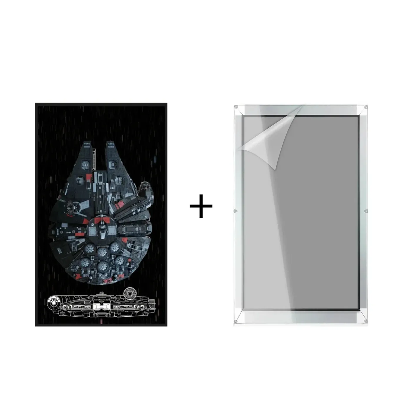 Väggmonterad displayram för LEGO Star Wars The Dark Falcon 75389 — 2