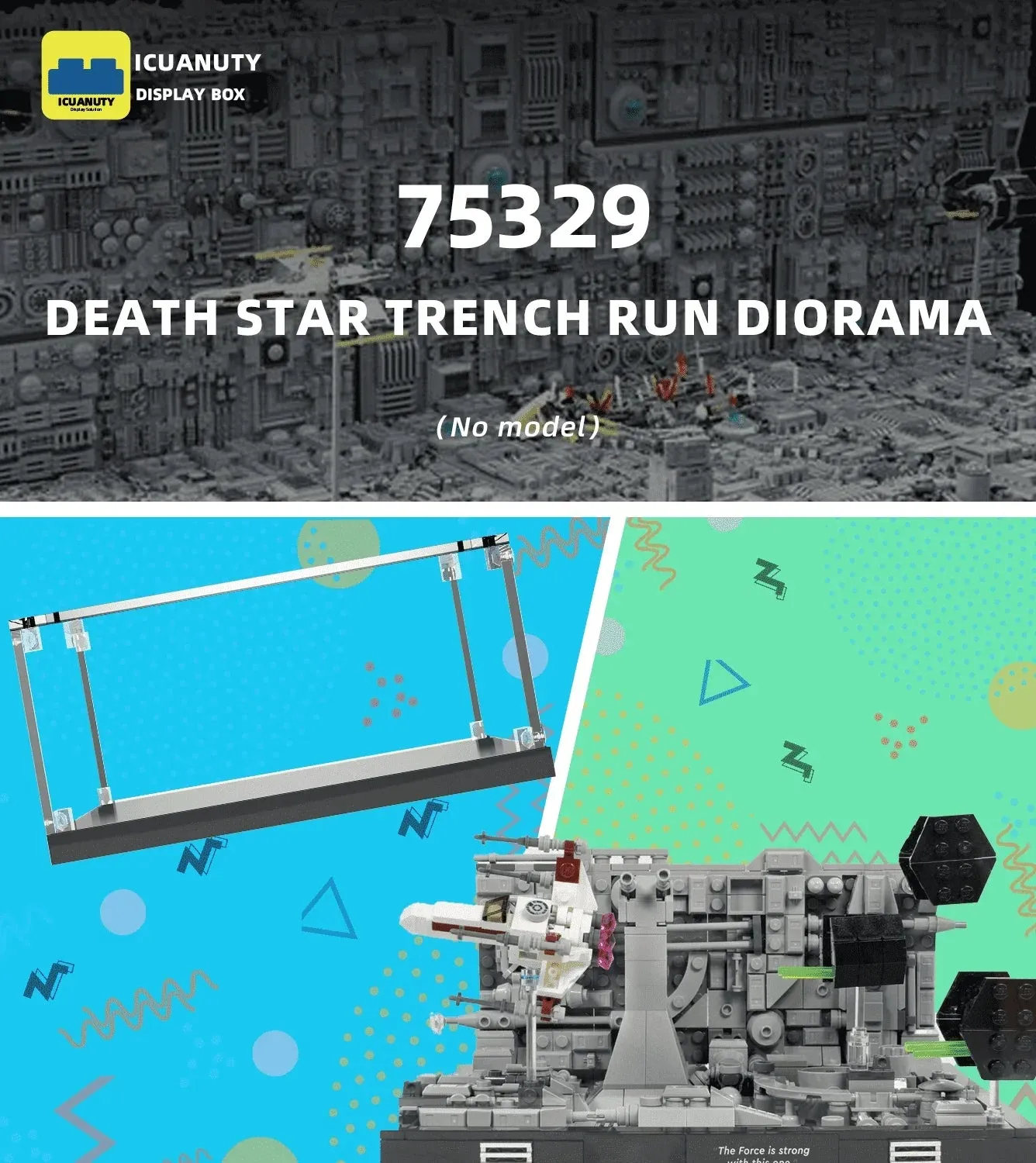 KABO-Gablota ekspozycyjna do Lego Star Wars Death Star Trench Run Diorama 75329/Death Star Trash Compactor Diorama 75339 — 6