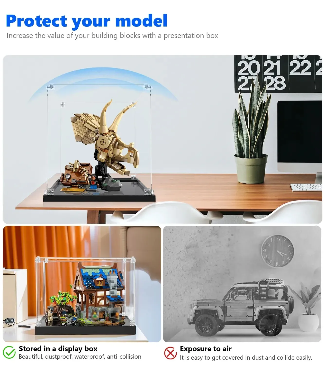 Vitrine für LEGO® Jurassic World™ Dinosaur Fossils: Triceratops Skull 76969 — 3