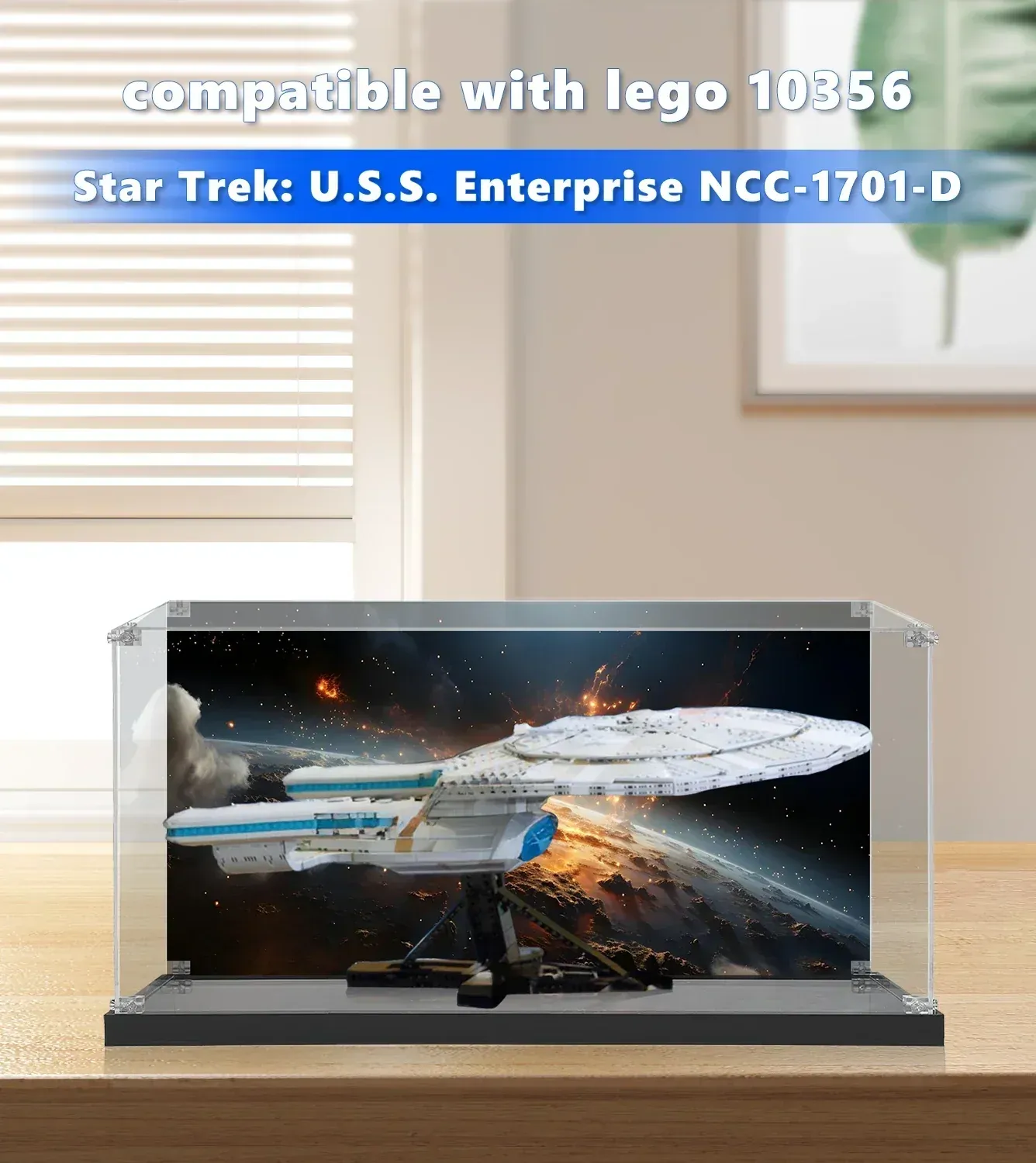 Display case compatible with LEGO® Icons Star Trek: U.S.S. Enterprise NCC-1701-D™ 10356 — 3