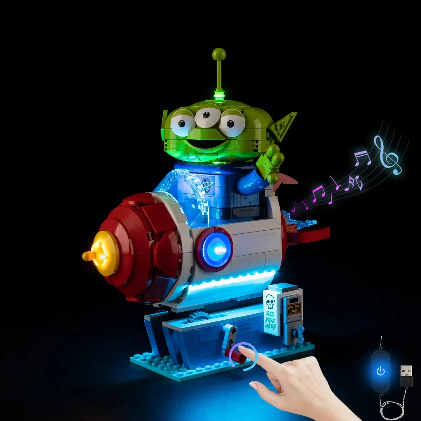 Premium-belysningskit kompatibelt med LEGO® Disney™ Alien with Pizza Planet Rocket Ride 43307 — 5