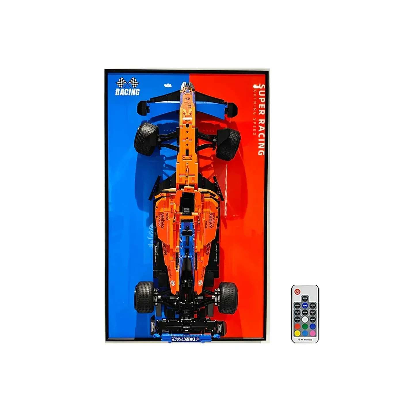 Sieninis eksponavimo rėmas, skirtas LEGO 42141 Technic™ McLaren Formula 1™ Race Car — 24