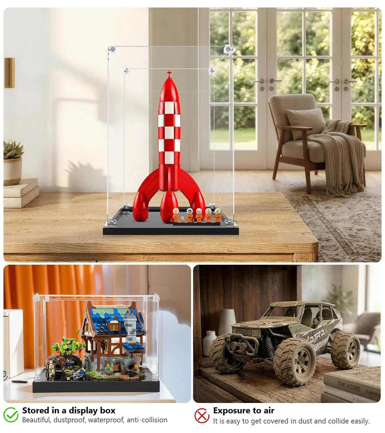 Display Case for LEGO® Ideas Tintin® Moon Rocket #21367 — 10