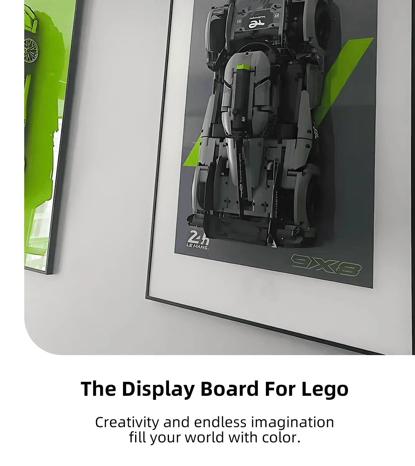 Väggmonterad displayram för LEGO 42156 Technic™ PEUGEOT 9X8 24H Le Mans Hybrid Hypercar — 4