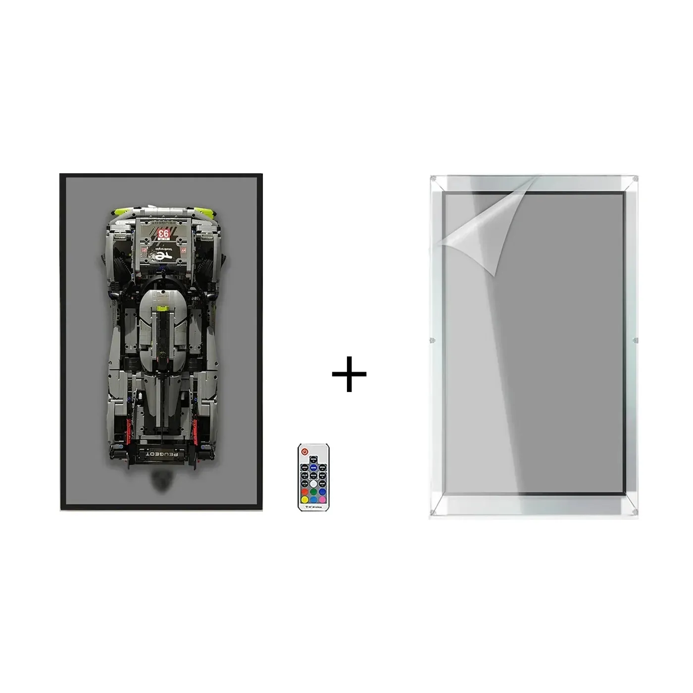 Väggmonterad displayram för LEGO 42156 Technic™ PEUGEOT 9X8 24H Le Mans Hybrid Hypercar — 34