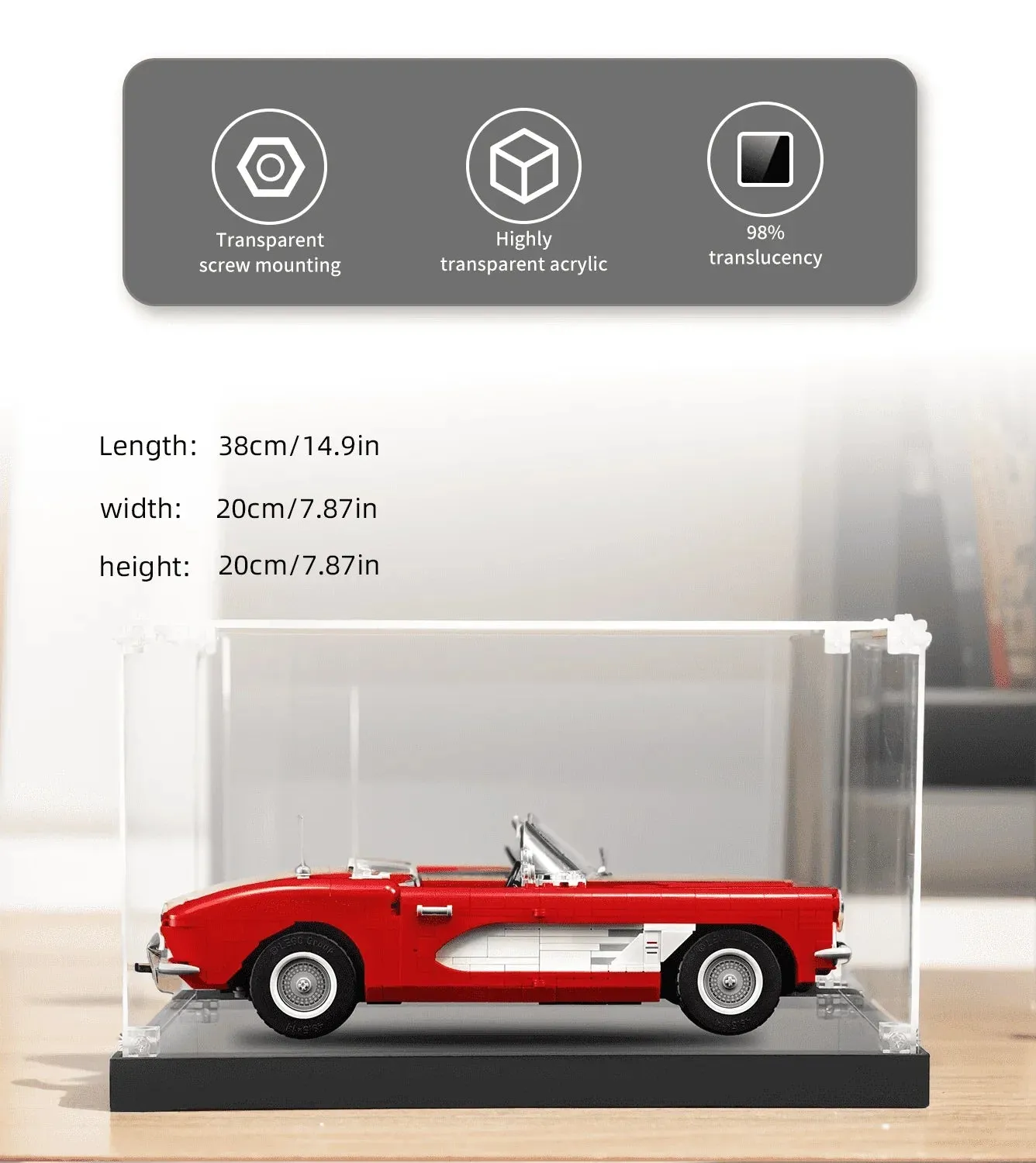 Gablota ekspozycyjna do LEGO Creator Chevrolet Corvette 10321 — 6