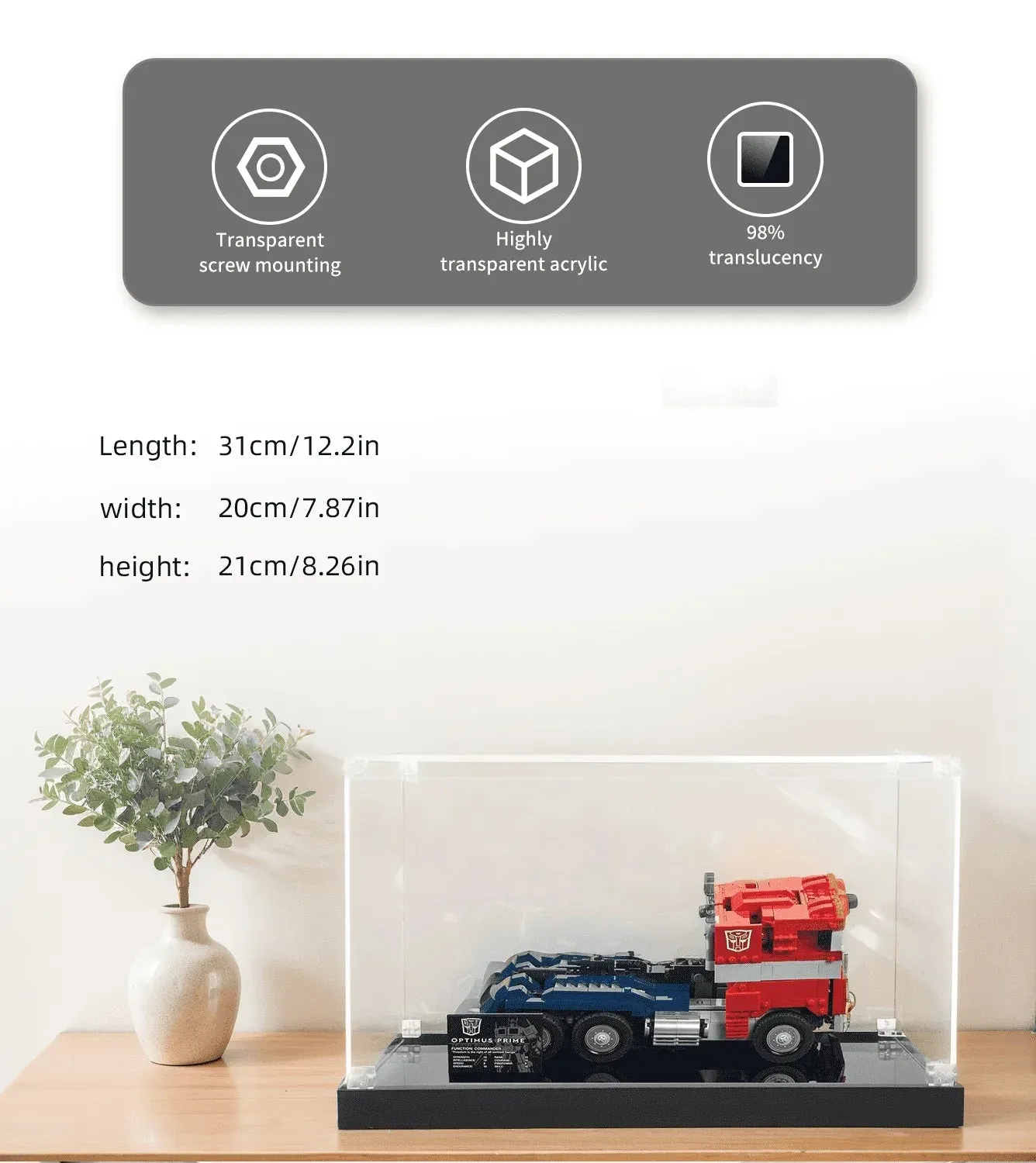 Display Case for Lego Creator Expert Optimus Prime 10302 — 5