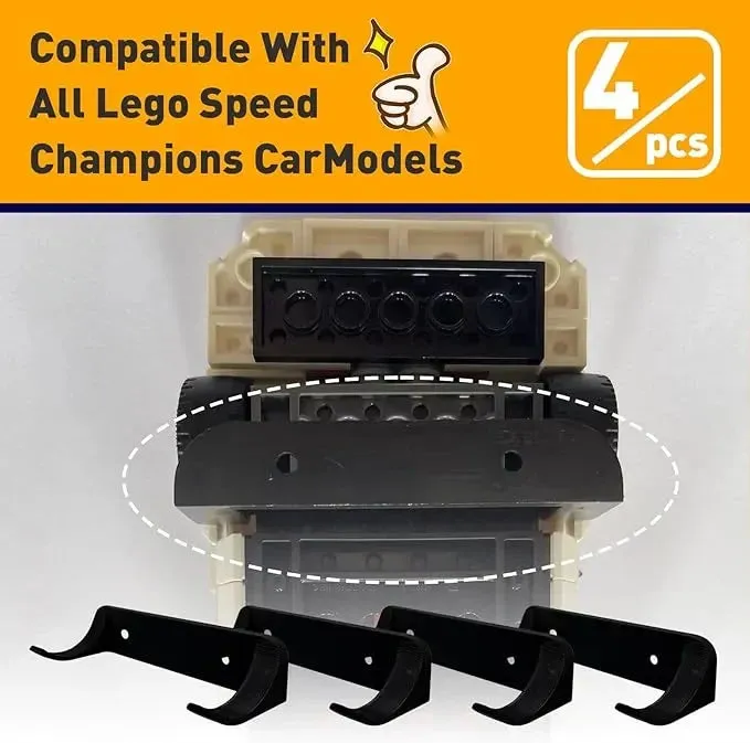 Wandhaken für die Präsentation, geeignet für die LEGO Speed Champion Serie — 4