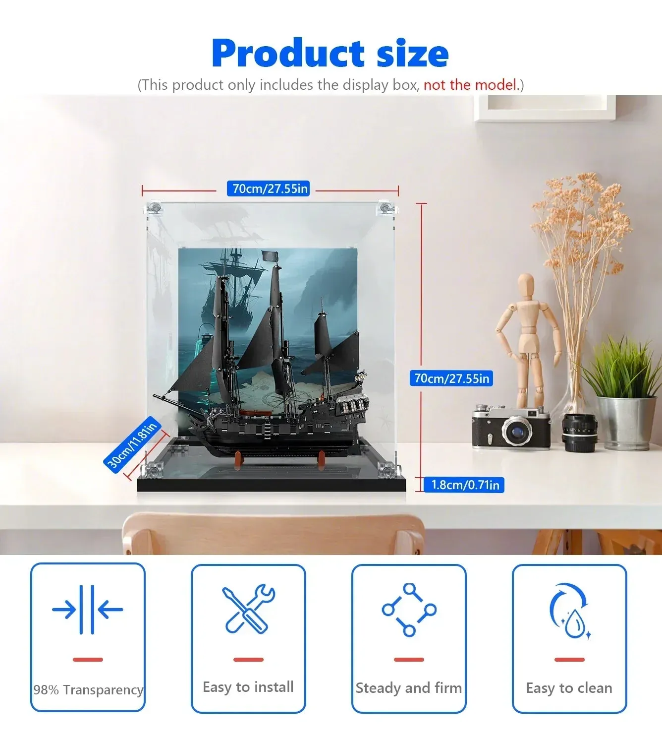 Vitrine für LEGO Icons Captain Jack Sparrow's Pirate Ship 10365 — 13