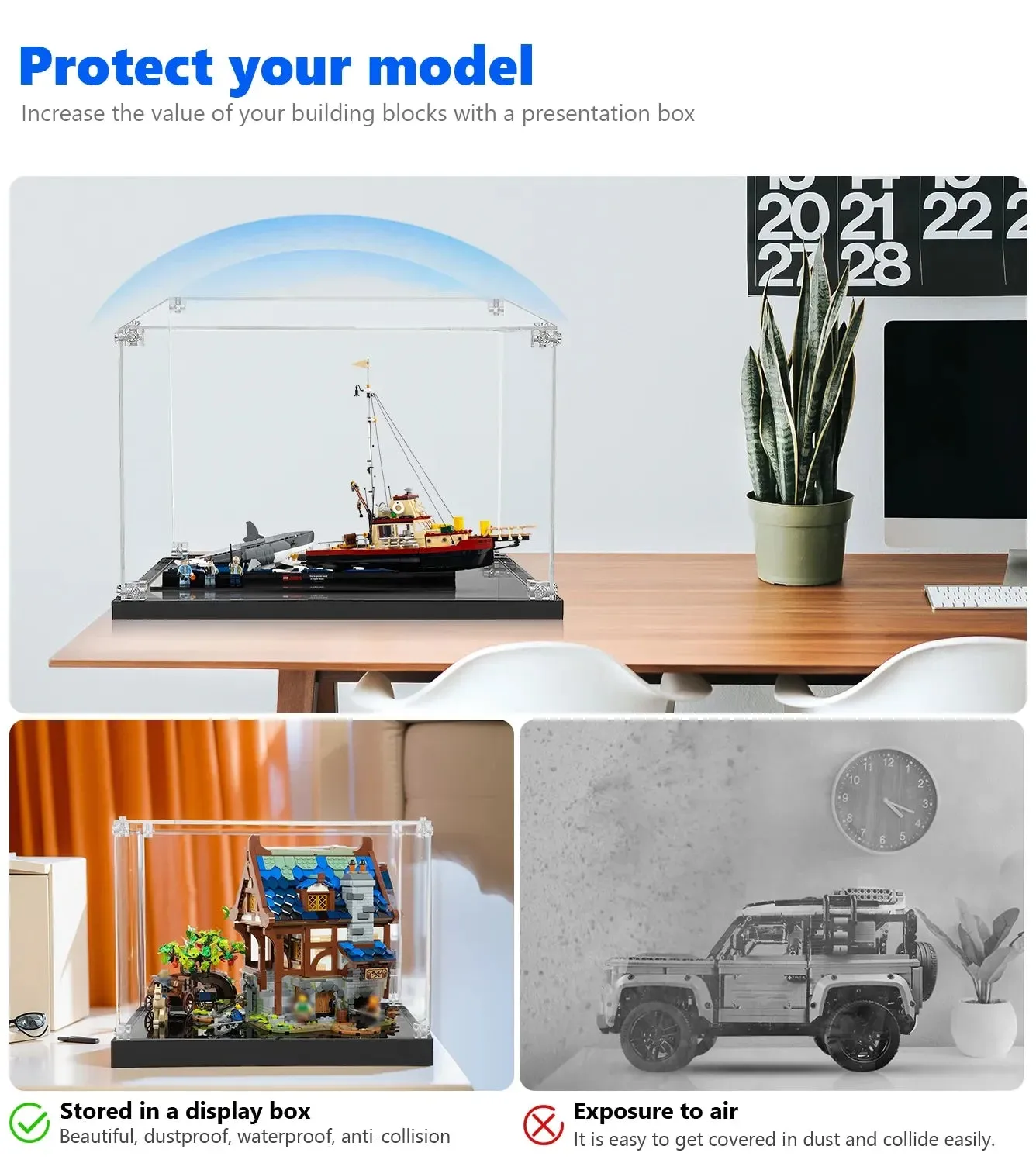 Vitrine für LEGO Ideas Jaws 21350 — 3