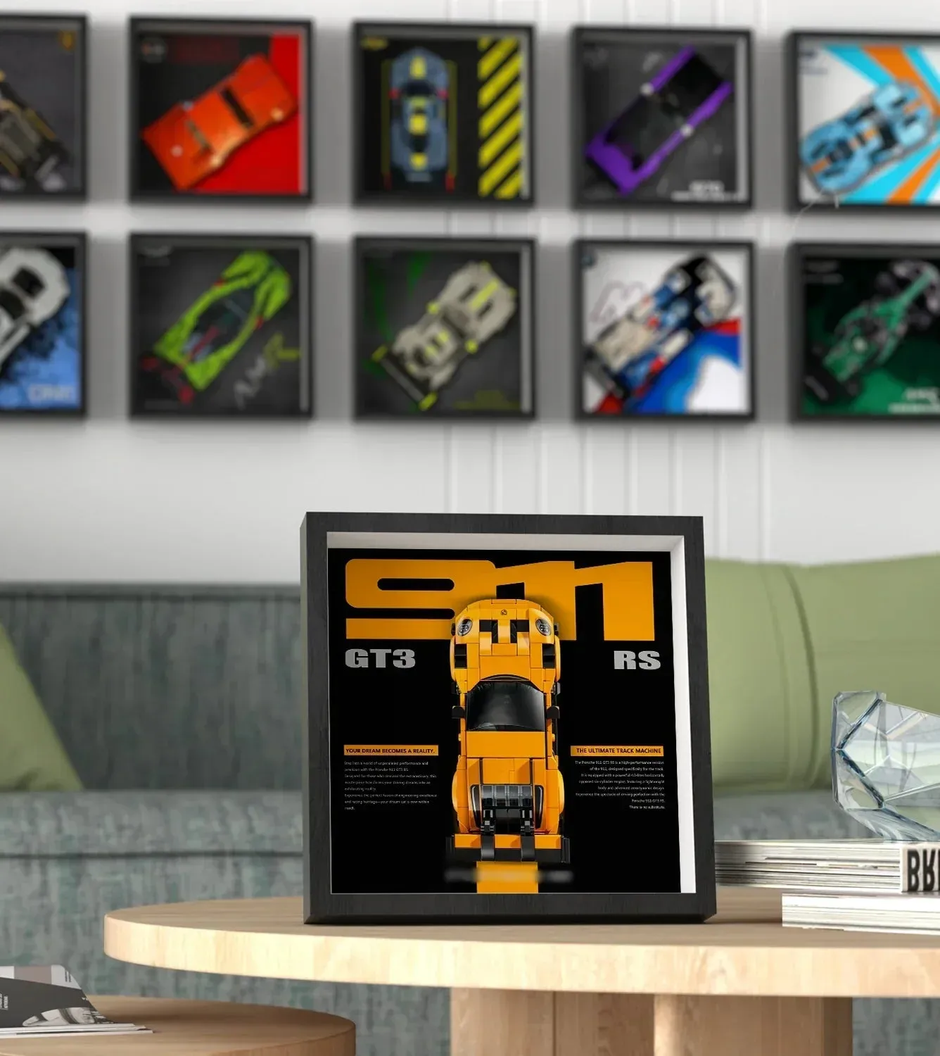 Bilderrahmen für LEGO® Speed Champions Porsche 911 GT3 RS Super Car — 3