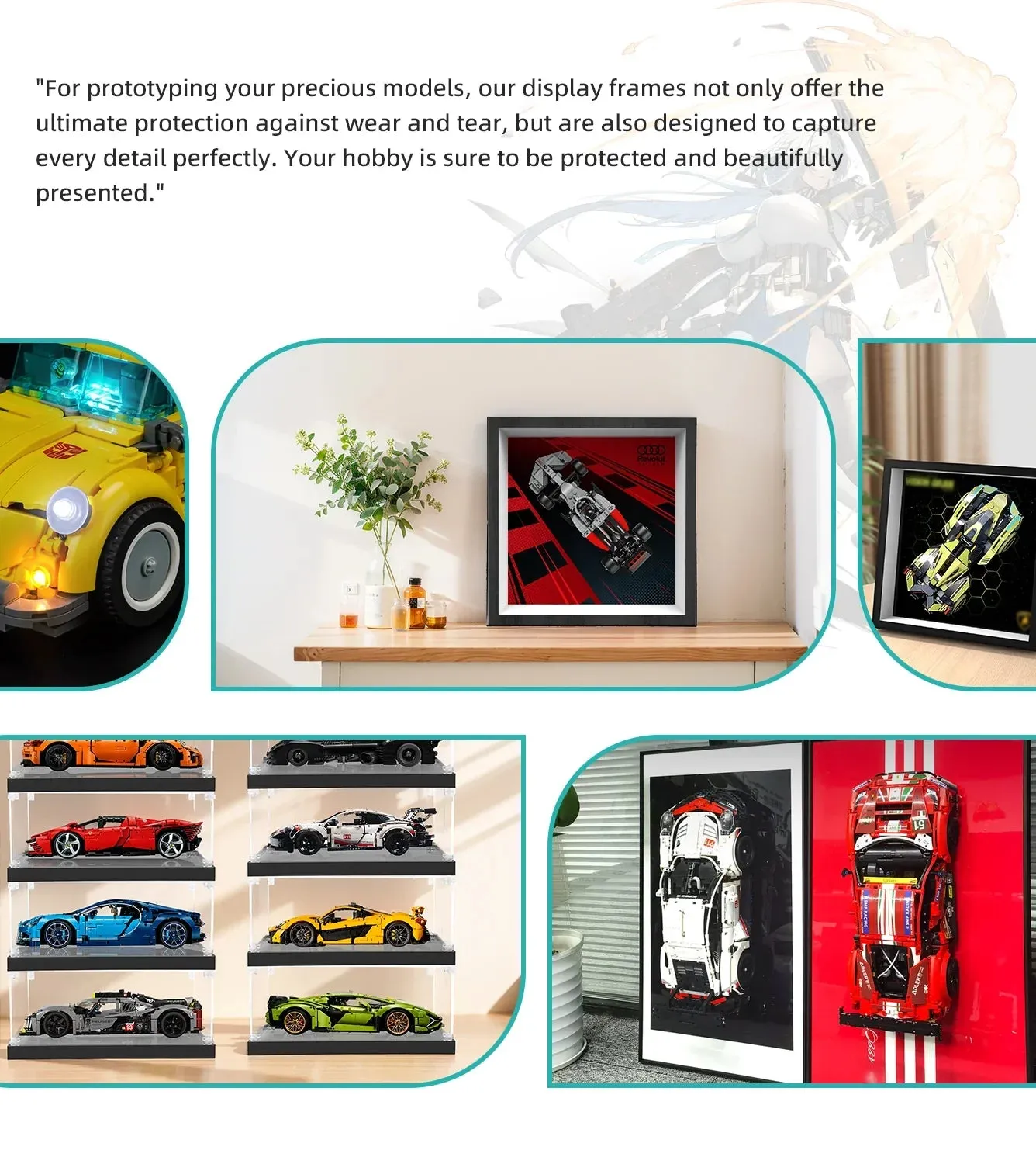 Premium sieninis eksponavimo rėmas, suderinamas su LEGO® Speed Champions 77259 — 4