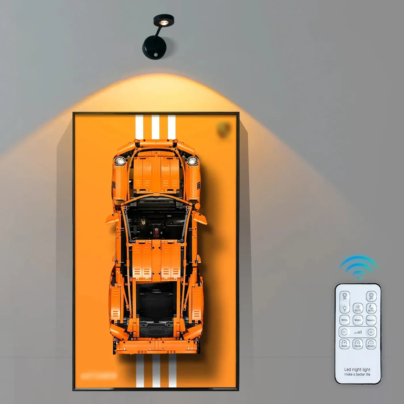 LED-lampa som matchar displayramen | Trådlös uppladdningsbar LED-vägglampa | Fjärrkontroll, rörelsesensor | — 5