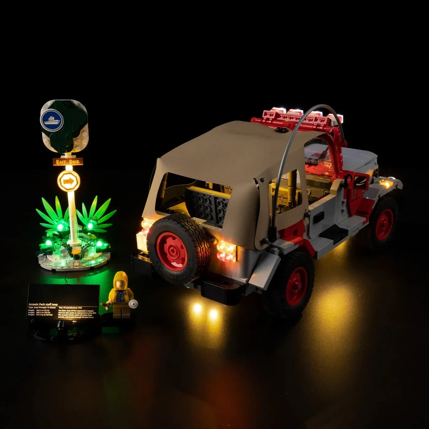 Premium-Beleuchtungsset kompatibel mit LEGO® Jurassic World™ Jurassic Park Jeep® Wrangler 77984 — 11