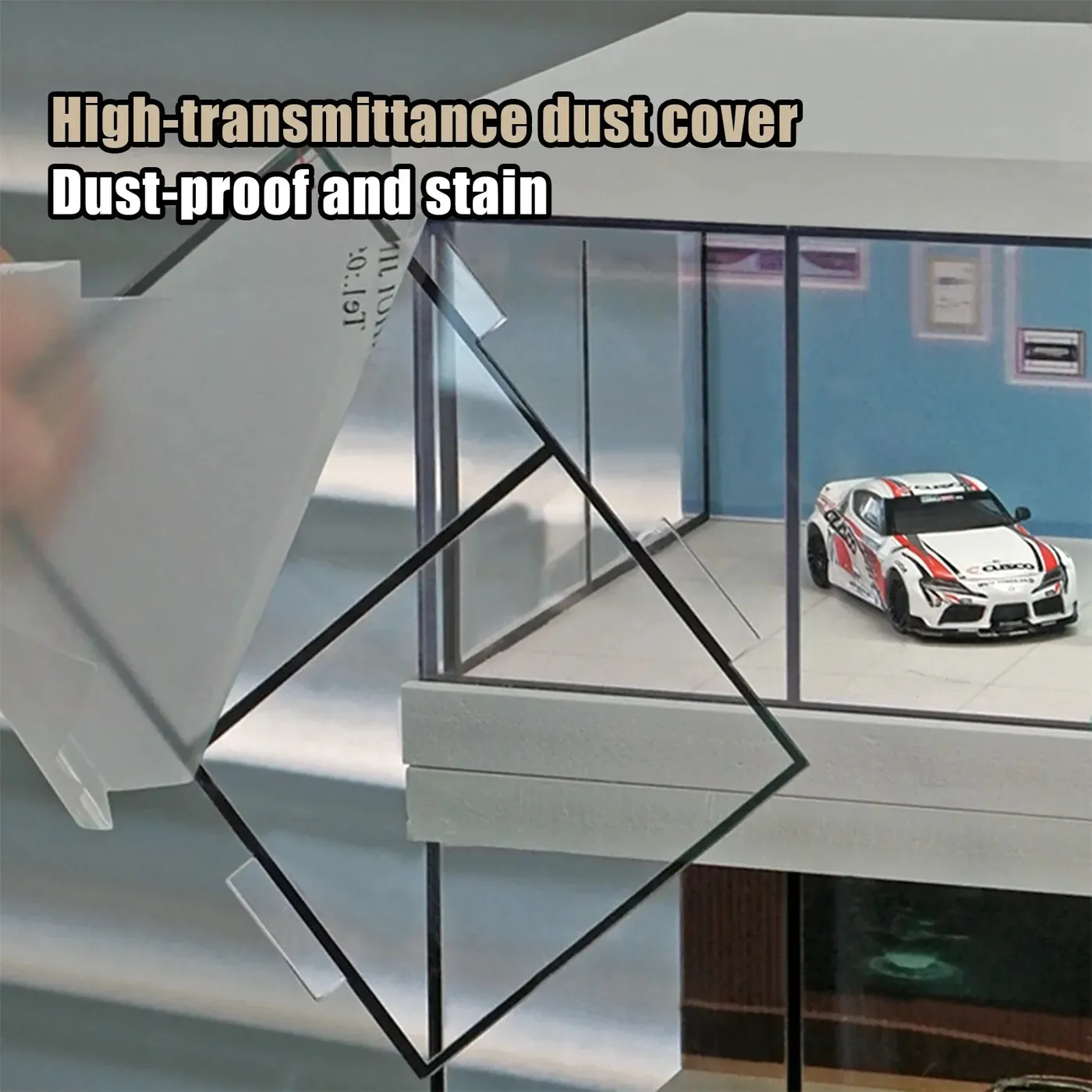 Display Case for 1: 64 scale diecast car models, garage scene model with built-in LED lights. — 8
