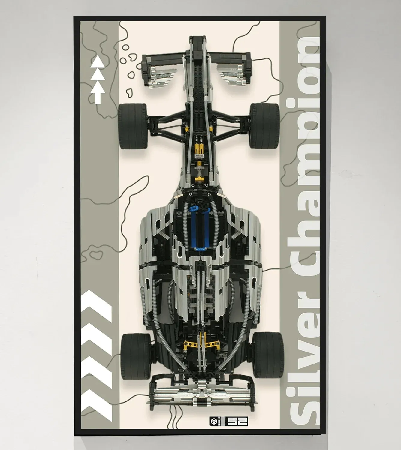 Sieninis eksponavimo rėmas LEGO Technic Silver Champion 8458