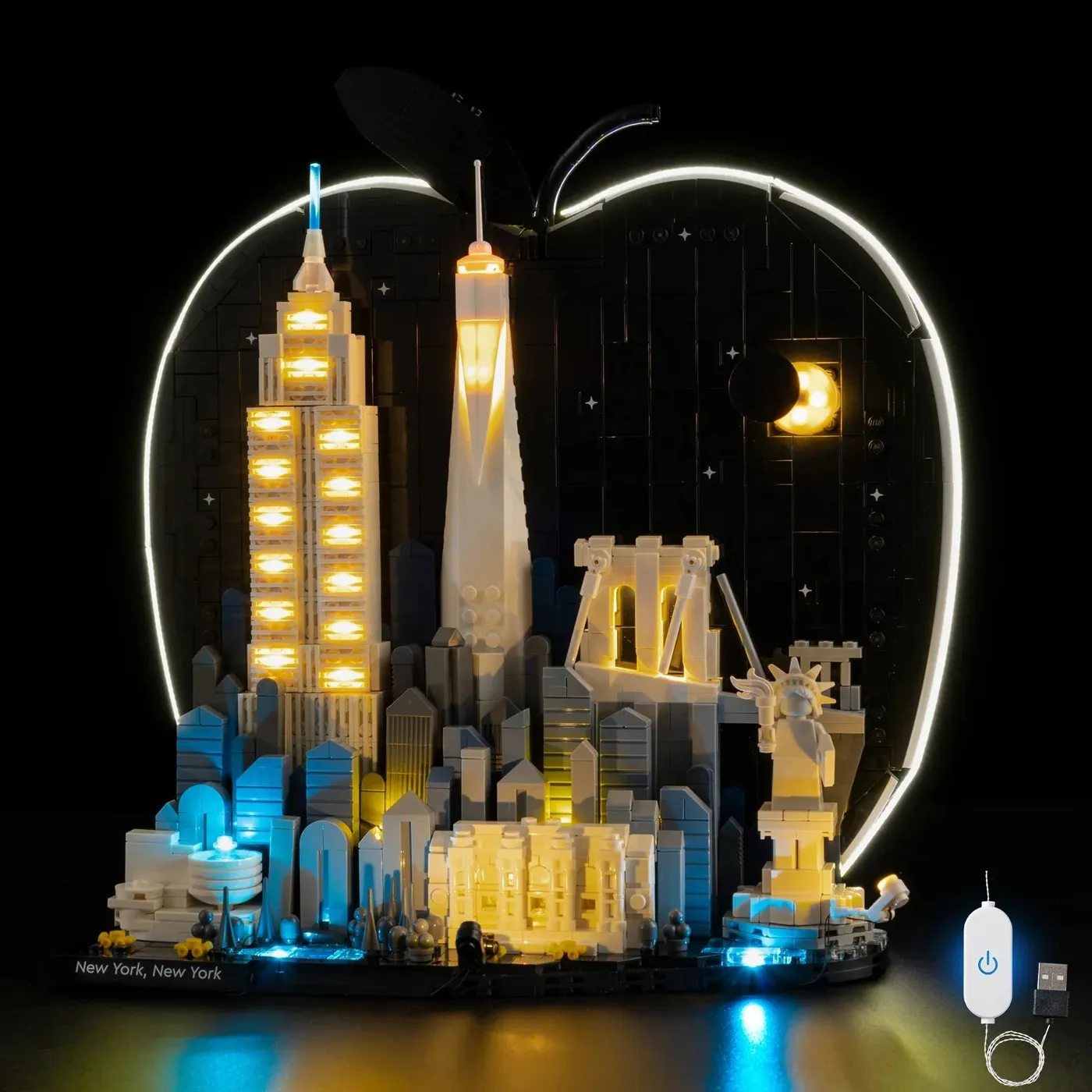 Premium-belysningskit kompatibelt med LEGO Architecture New York City – The Big Apple 21066 — 5