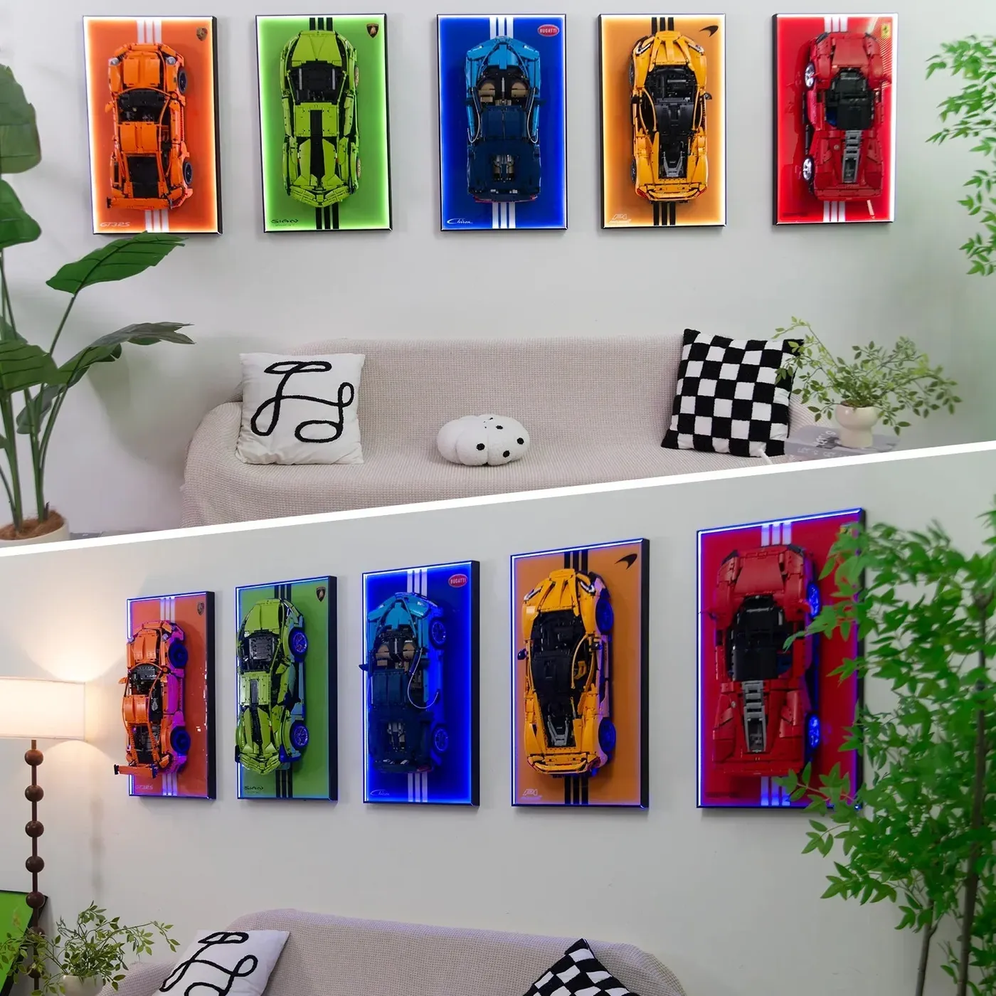 Väggmonterad displayram för LEGO 42083 Technic™ Bugatti Chiron-bil — 14