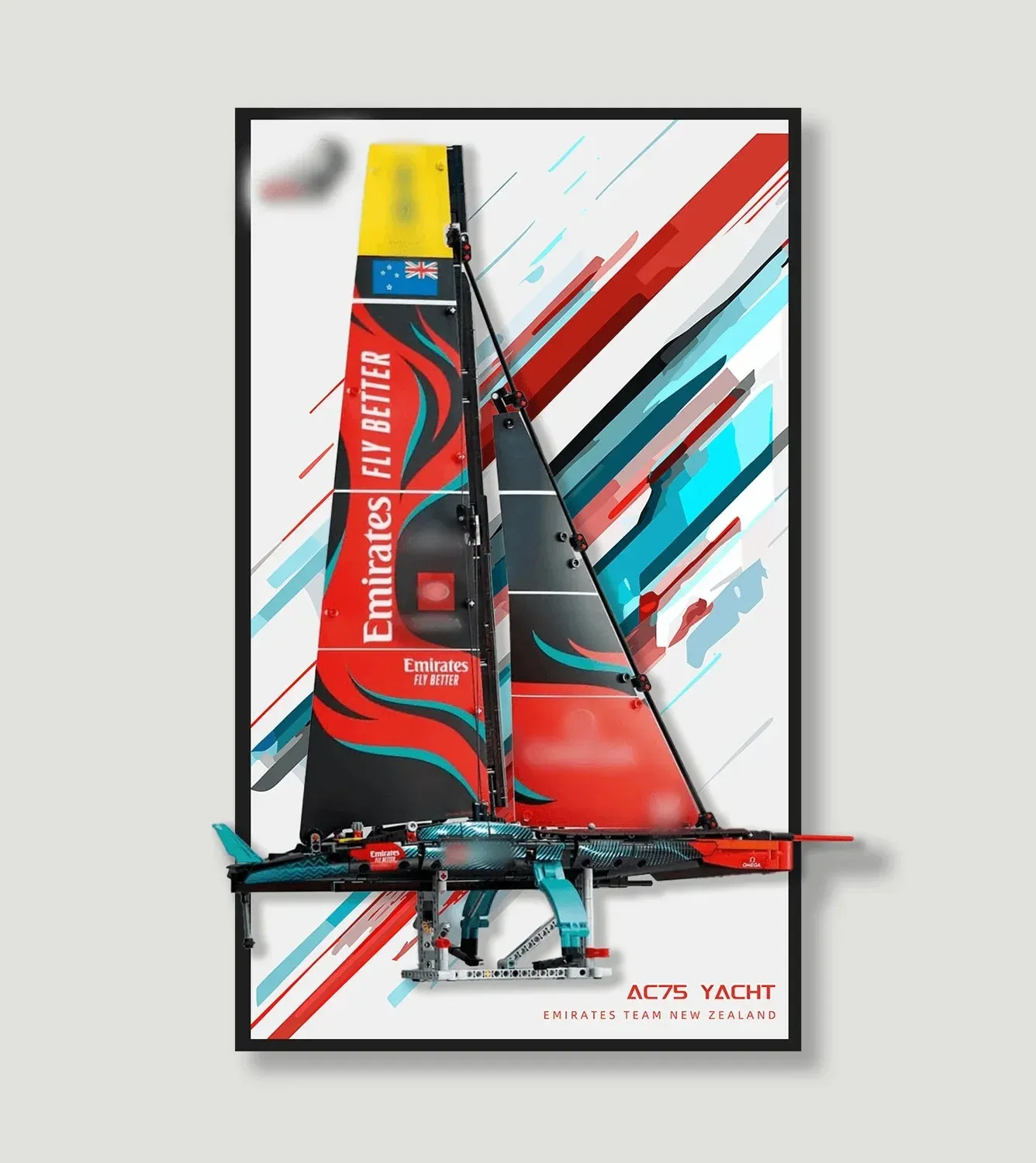 Wall Display Frame for LEGO Emirates Team New Zealand AC75 Racing Yacht 42174