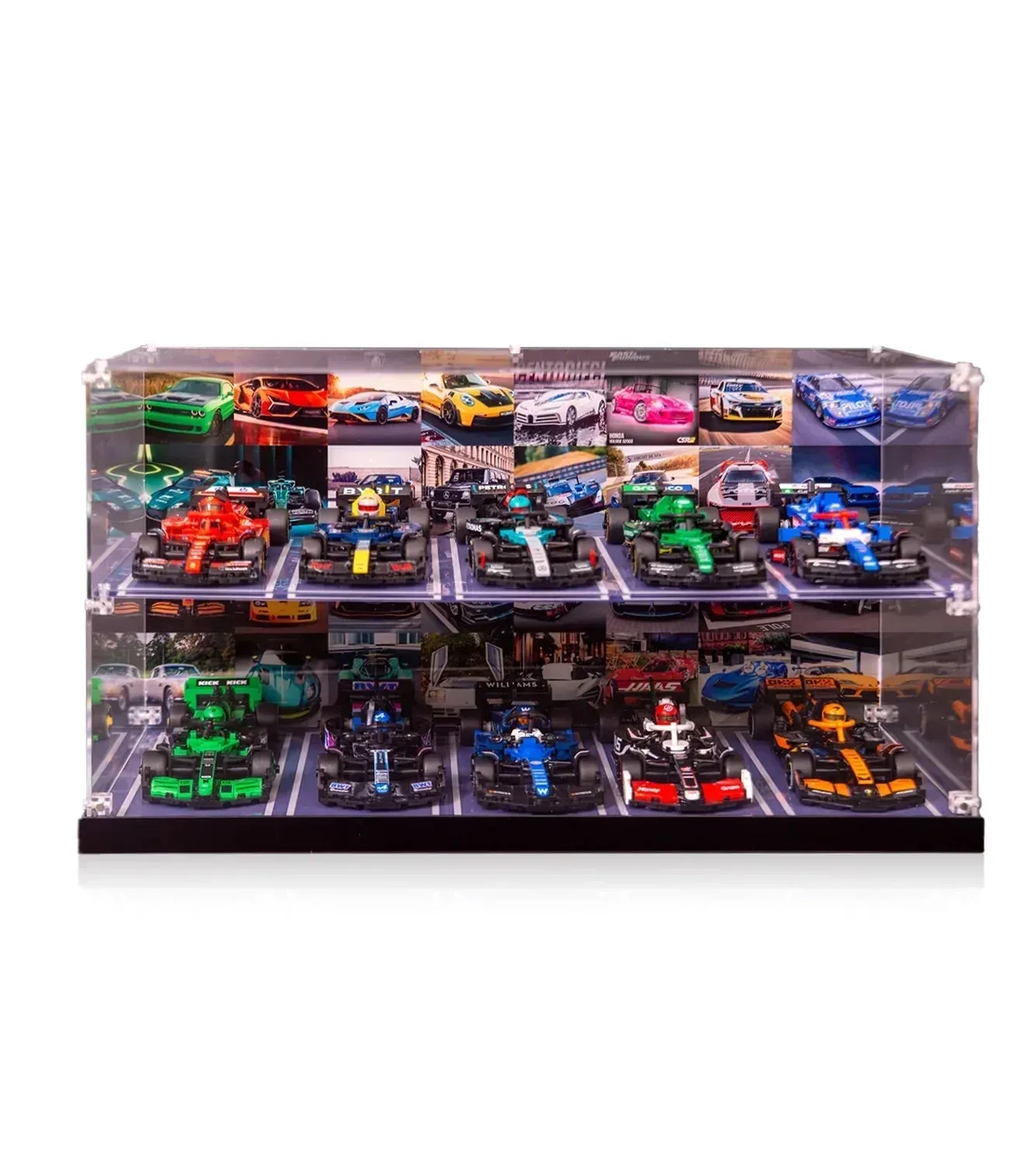 Eksponavimo dėžė visai LEGO Speed Champion F1 serijos kolekcijai (mastelis 1:32) — 10