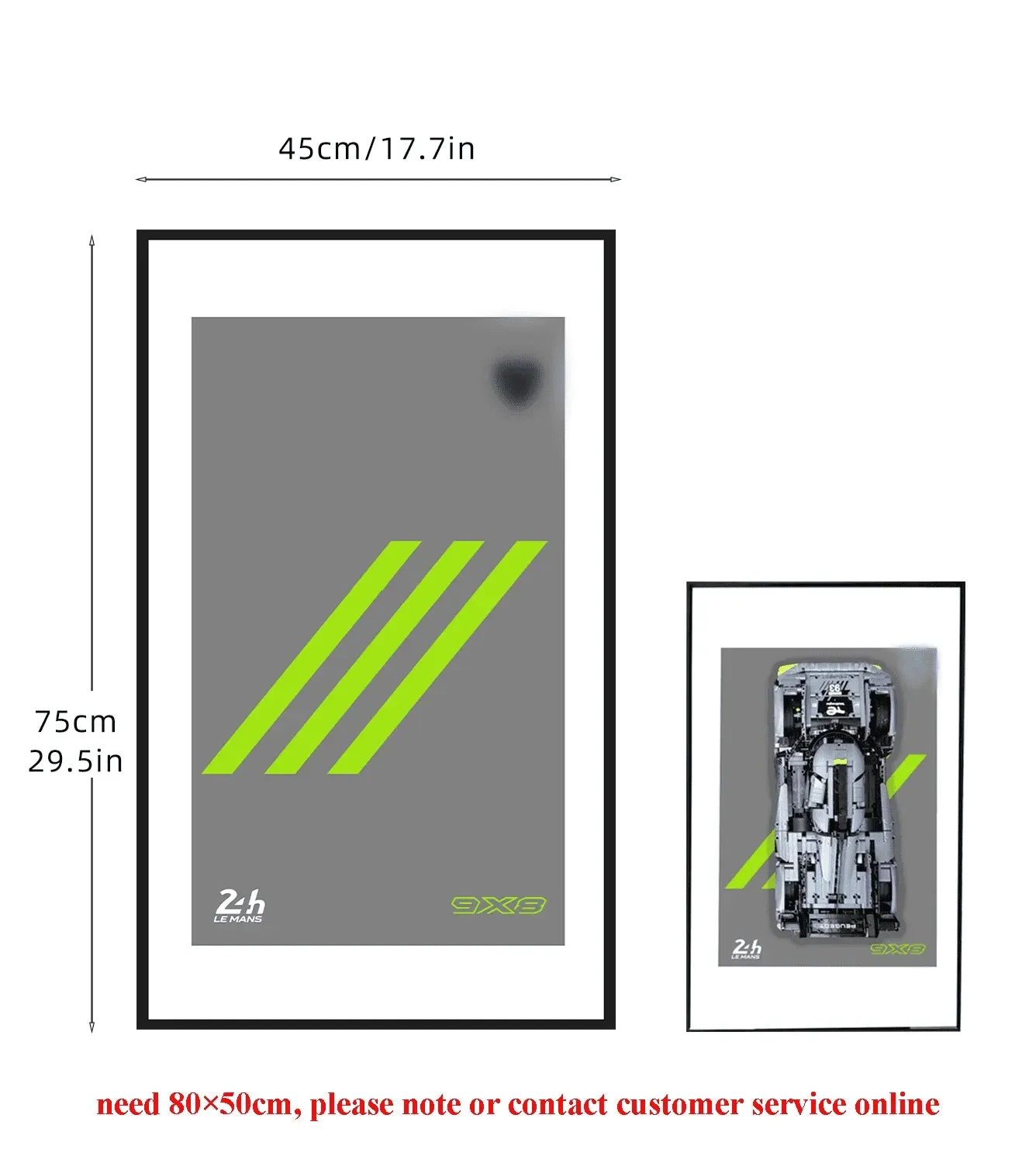 Väggmonterad displayram för LEGO 42156 Technic™ PEUGEOT 9X8 24H Le Mans Hybrid Hypercar — 2