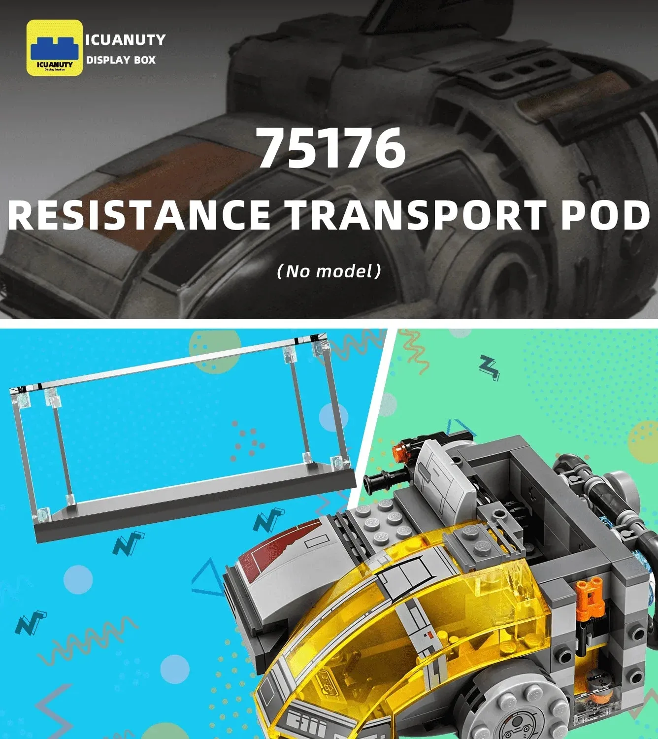 Display case for LEGO Star Wars Resistance Transport Pod 75176 — 4