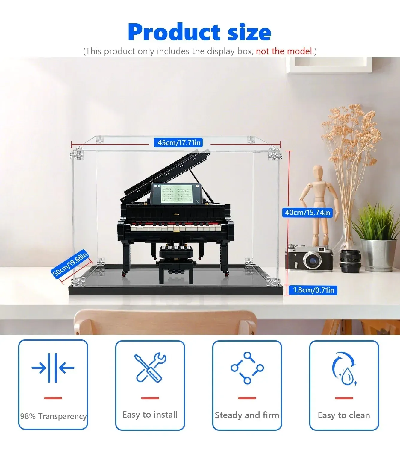 Vitrine kompatibel mit LEGO® Ideas Grand Piano 21323 — 13