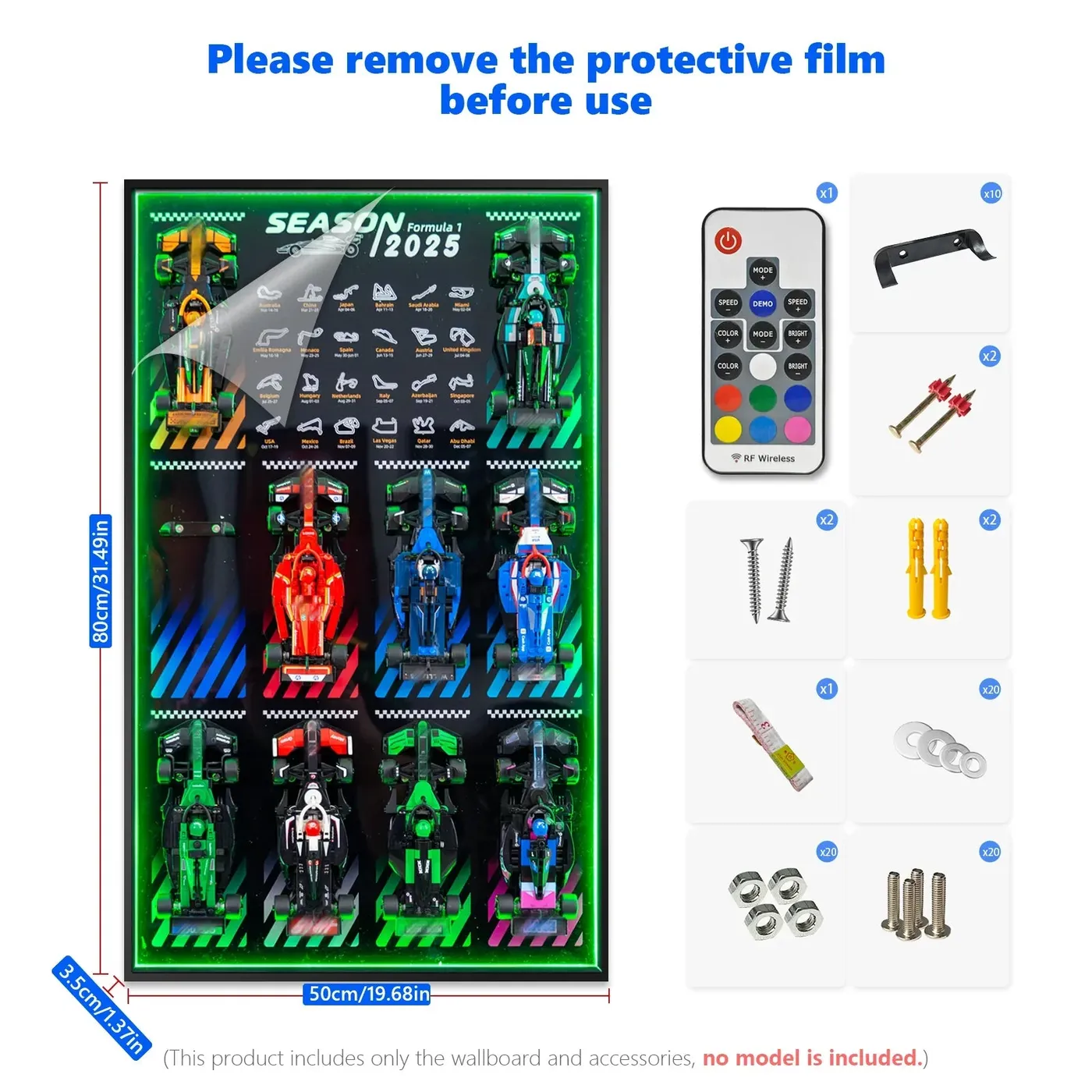 Display wall frame for LEGO Speed Champion series Full Collection — 12