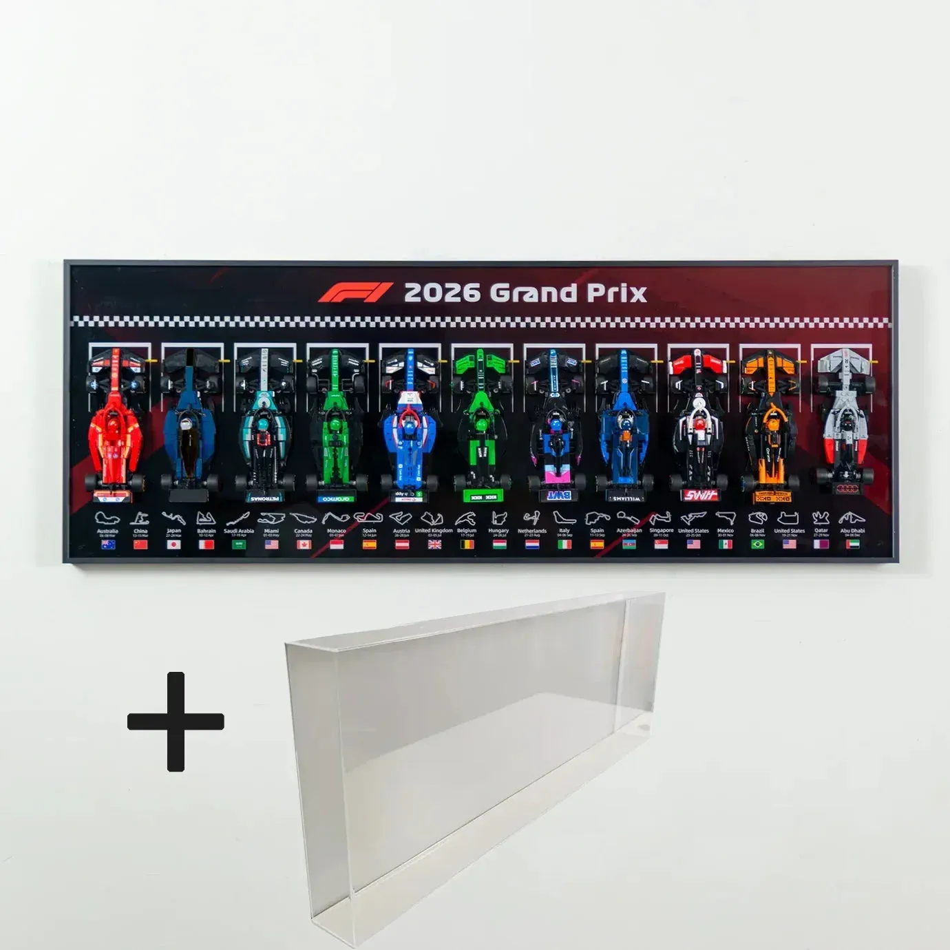 Sieninis eksponavimo rėmas LEGO Speed Champions F1 serijai / horizontalus, naujiena 2026 — 13