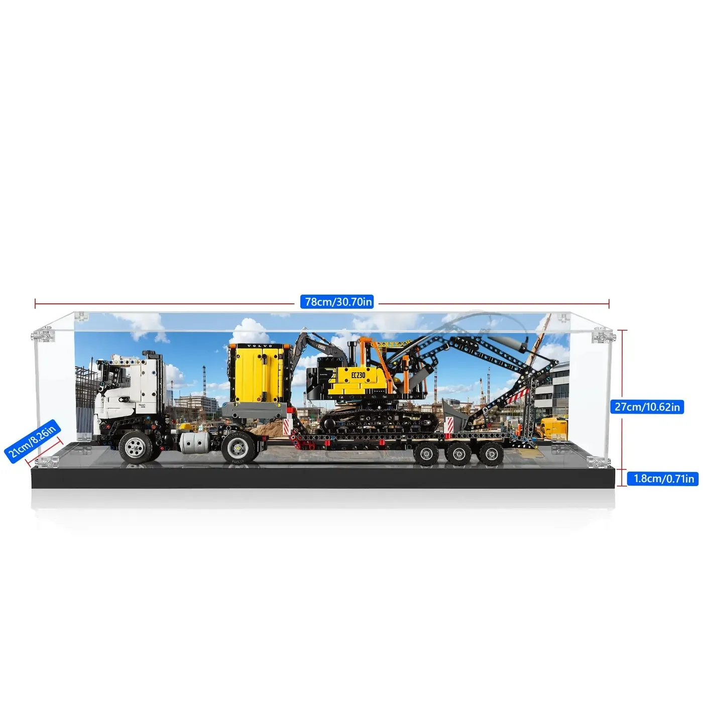 Vitrine für LEGO Volvo FMX Truck & EC230 Electric Excavator 42175 — 5